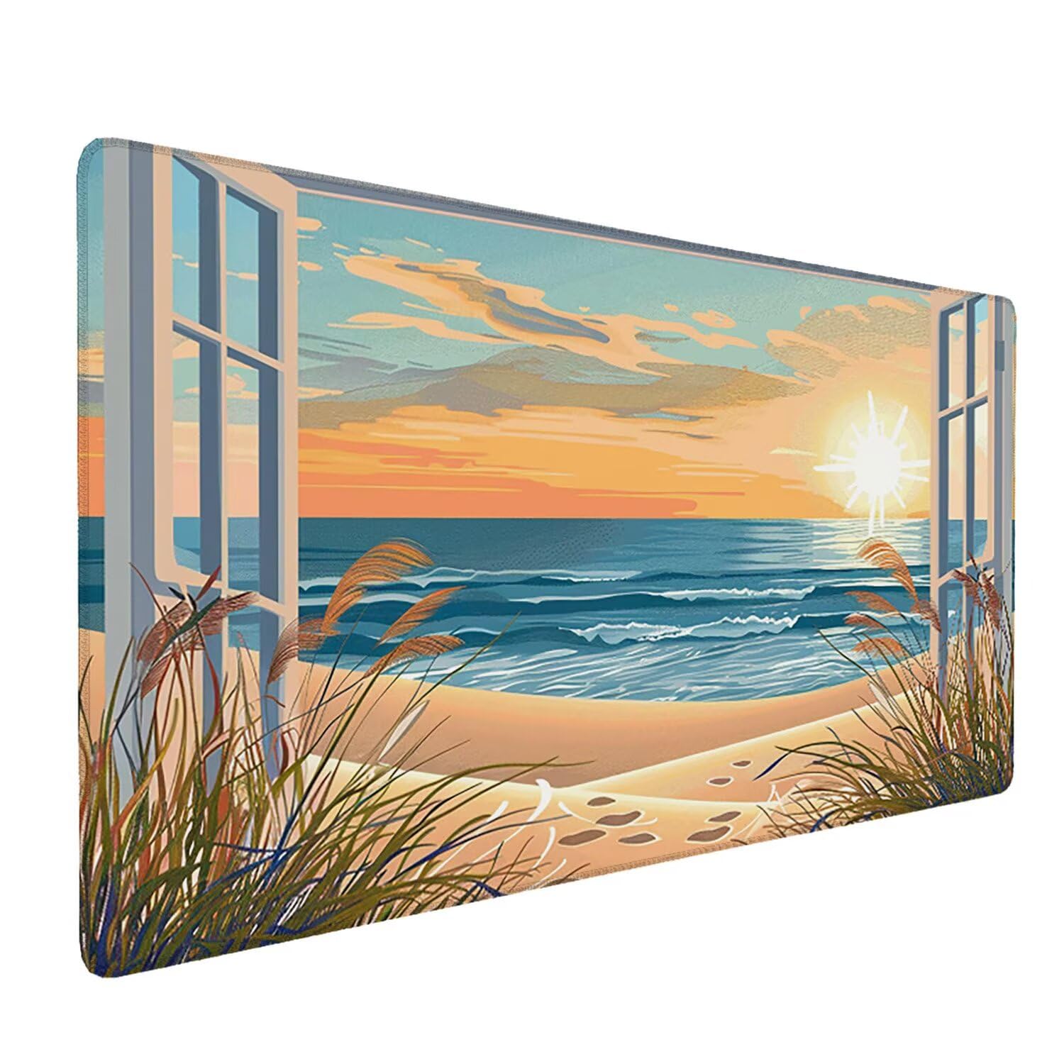 Podkładka pod mysz, podkładka pod mysz do gier na biurko do gier na okna plaża podkładka pod mysz 1200 x 600 mm duża podkładka pod mysz biurkowa biurko, odpowiednia do notebooków i komputerów