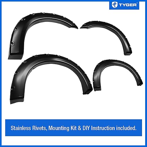 Miniatura 2 de Tyger Auto TG-FF8F4098 para 1999-2005 Ford F250 F350 Super Duty (solo apto para modelos Styleside)  juego de protectores de guardabarros con pernos