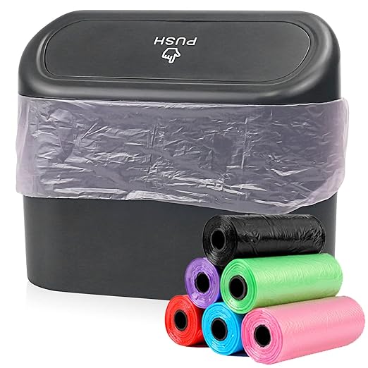 ABS Waterproof Car Trash Bin Multipurpose Trash Can Car With 90 pcs