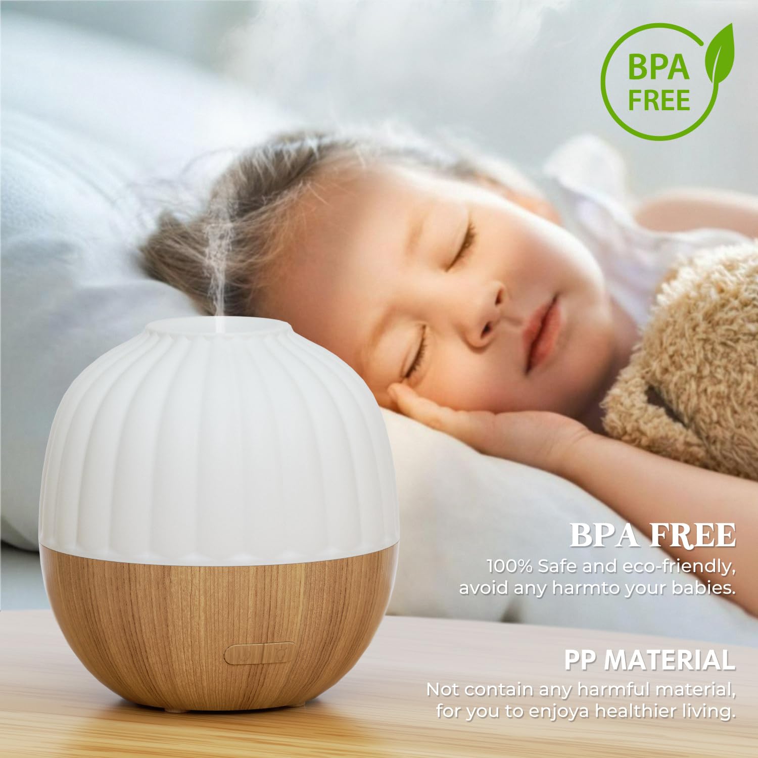 Afstandsbediening Geurdiffuser Aromadiffuser 500 Ml - Ultrasone Luchtbevochtiger Met Etherische Oliën, 7 Kleuren LED, Afstandsbediening 7 Kleuren Led Diffuser