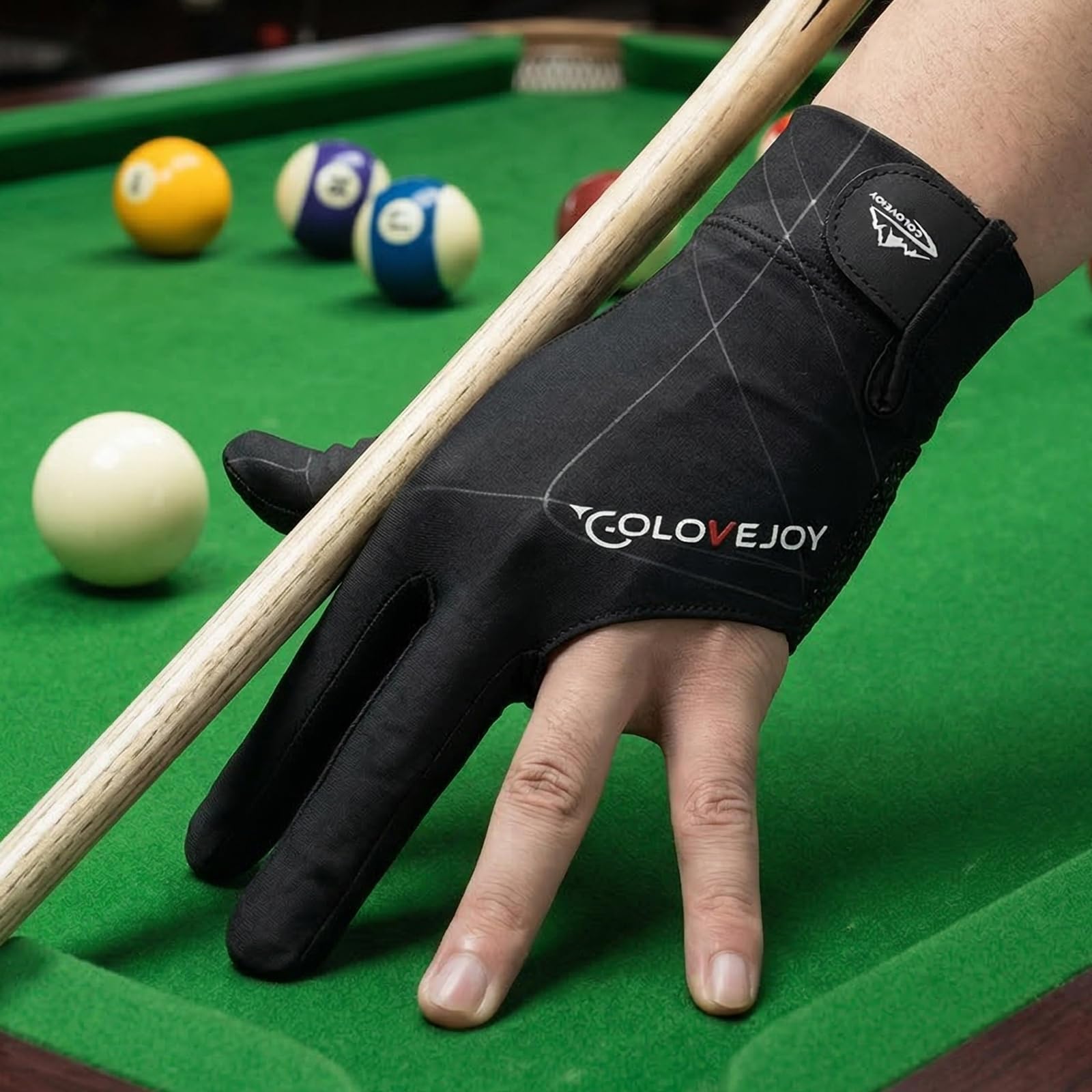 Gants de Billard Respirants à Séchage Rapide Antidérapant pour Tir Précision Queue de Billard Noir