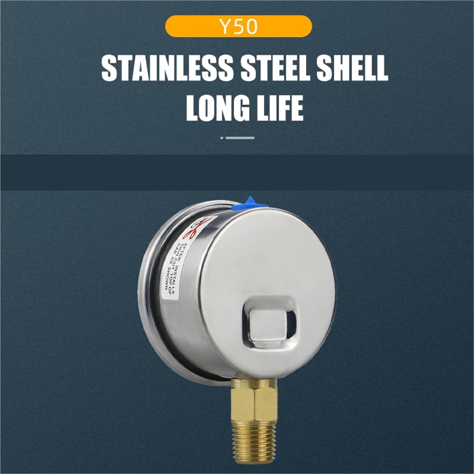 Manómetro de 50mm(2 "), llenado de glicerina, 0...1...400bar/psi, conexión roscada de latón, manómetros de Agua, Gas y Combustible(M14-1.5 with Oil,0-10bar)