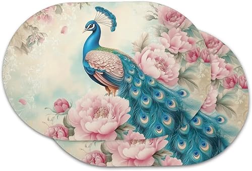 Miniatura 8 de Juego de 6 manteles individuales lavables para mesa de comedor, resistentes al calor, mesa de cocina, decoración del hogar, lavable, ovalada, de