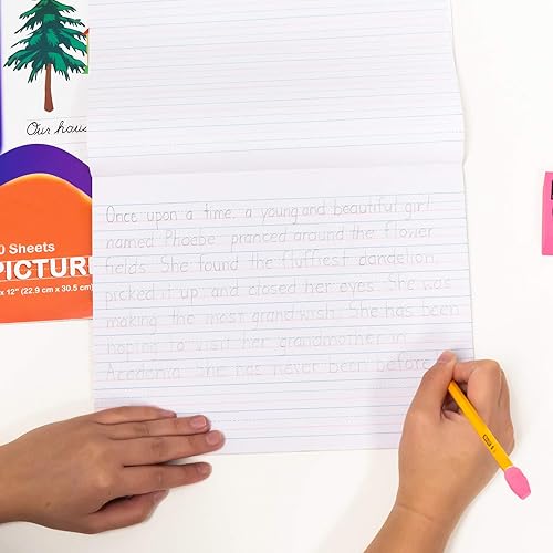 Miniatura 7 de BAZIC - Bloc de escritura de manuscrito, 50 hojas de 10.5 x 8 pulgadas, libro de trabajo de práctica de aprendizaje de escritura a mano, para