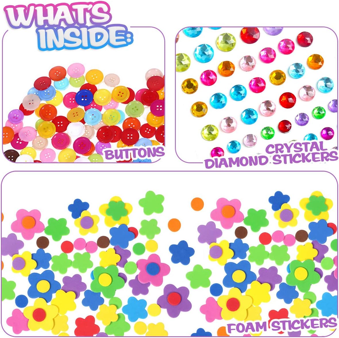 1900+ PCS Colorful Pipe Cleaners Craft Kit, Including Pipe Cleaner, Wiggle Googly Eyes, Pom Poms, Buttons, Feathers, Ice Cream Sticks, Sequins and More for Kids DIY Art Craft Supplies : Arts, Crafts & Sewing