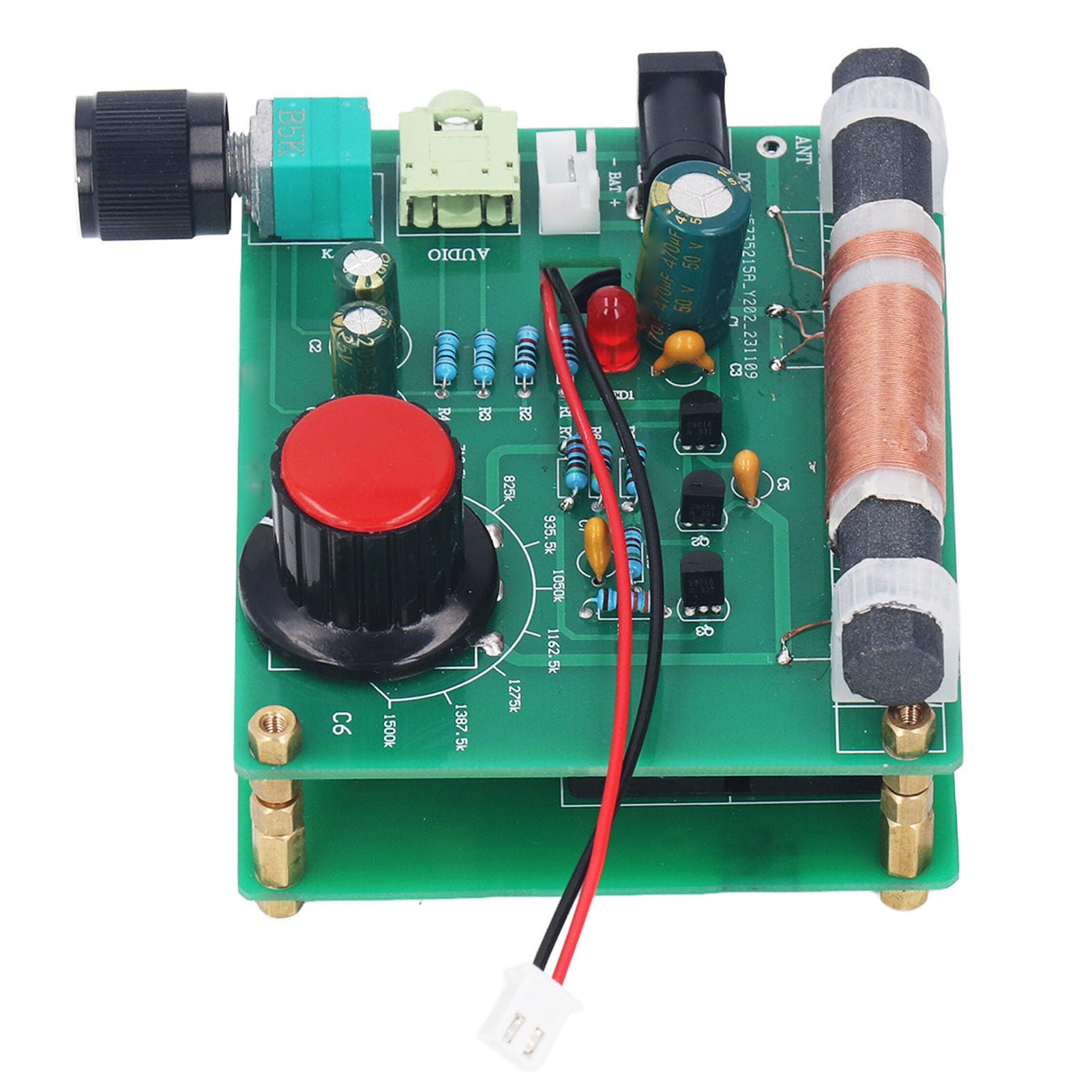 Kit Trasmettitore AM 20-500 MW Antenna 2-5 M Regolabile 530-1600kHz 3,5mm Input Suono