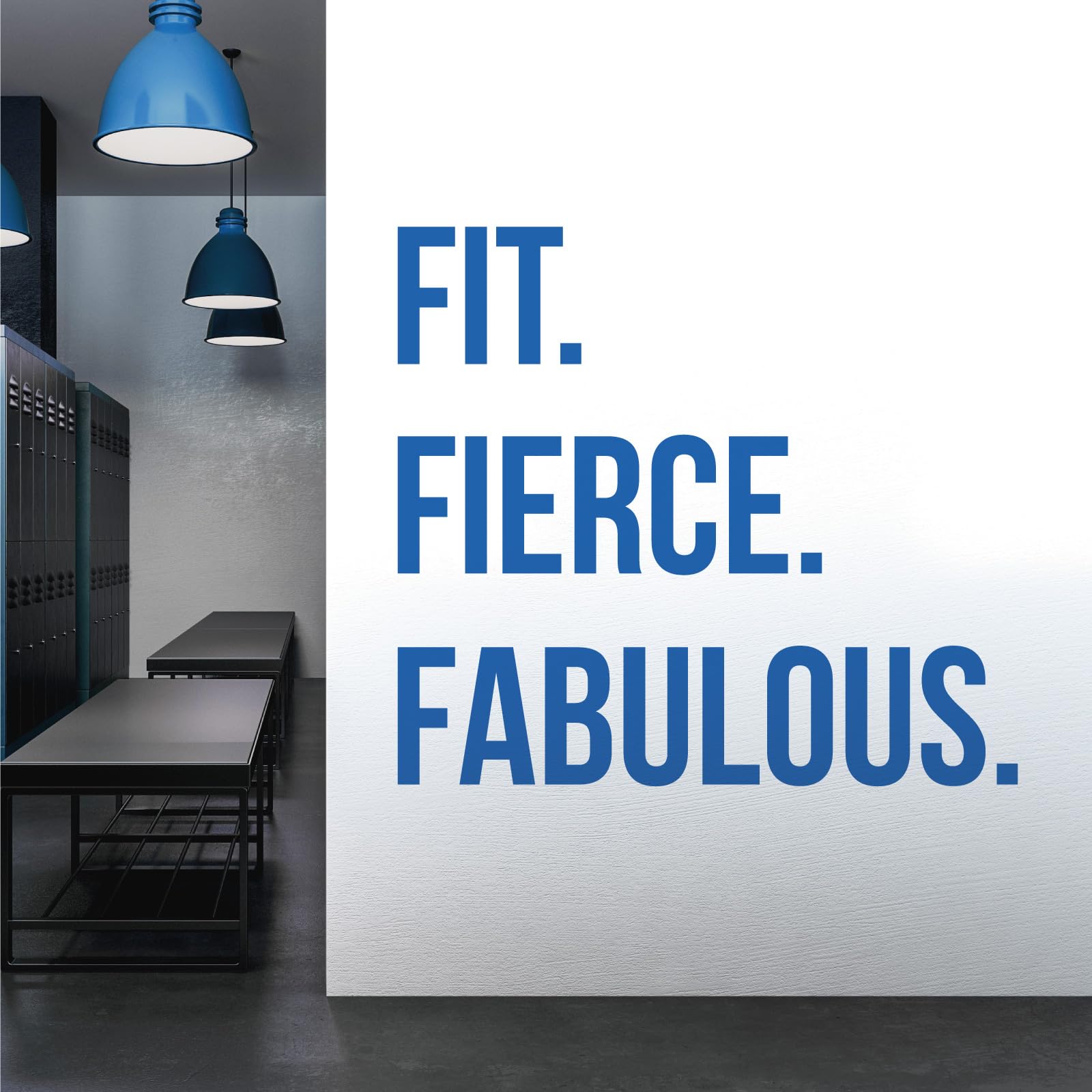Fit Fierce Fabulous Motivations-Wandtattoo, Motiv Fitnessstudio, Marina
