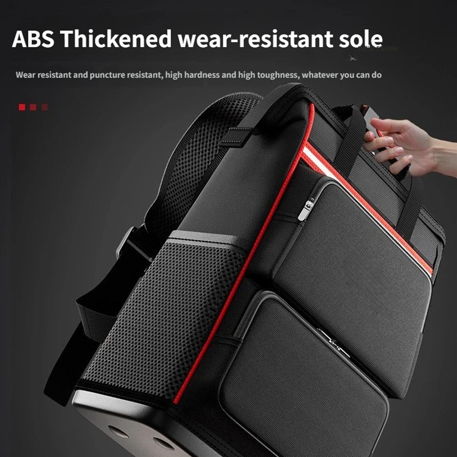 Mochila bolsa de herramientas de tela de gran capacidad para electricista, fontanero, herramientas industriales al aire libre, organización de almacenamiento, correa ajustable, bolsa de herramientas