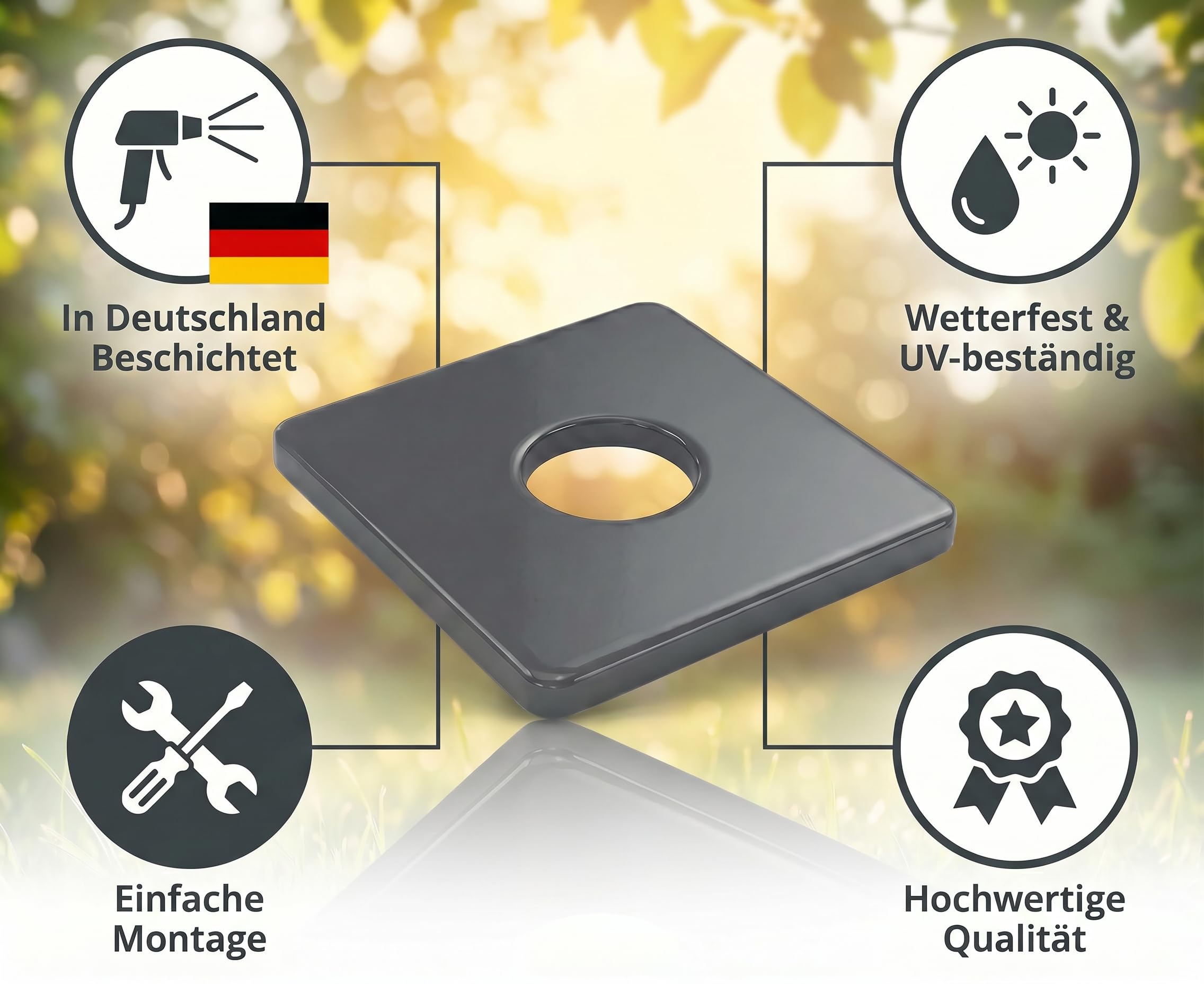 25 viti e piastre di fissaggio per recinzione a doppia asta, in acciaio inox A2, vite per costruzione di recinzioni, antiruggine, rivestite in Germania, RAL 7016 (antracite)