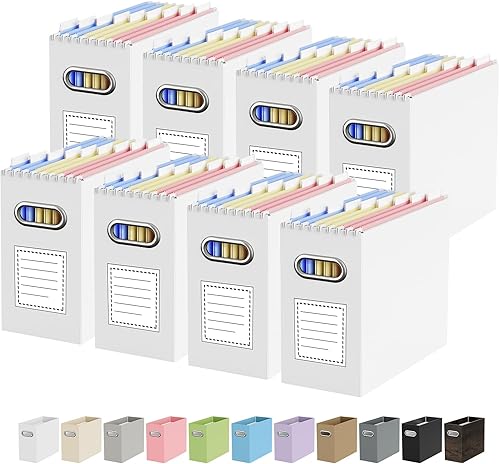 Vista 58 de Caja organizadora de archivos de cartón Oterri para carpetas de archivos colgantes tamaño carta, caja de archivos para escritorio de computadora