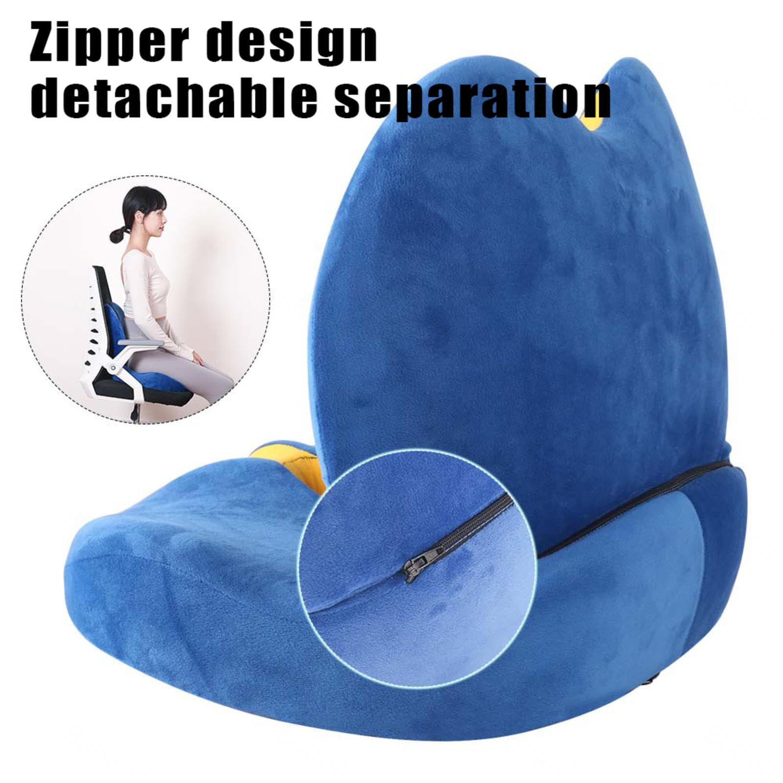 Cuscino per alleviare il dolore alla sciatica, (cuscino per seduta+cuscino per sedia), protezione per fianchi e vita, cerniera staccabile, memory foam traspirante, anti stress, cuscino posteriore per