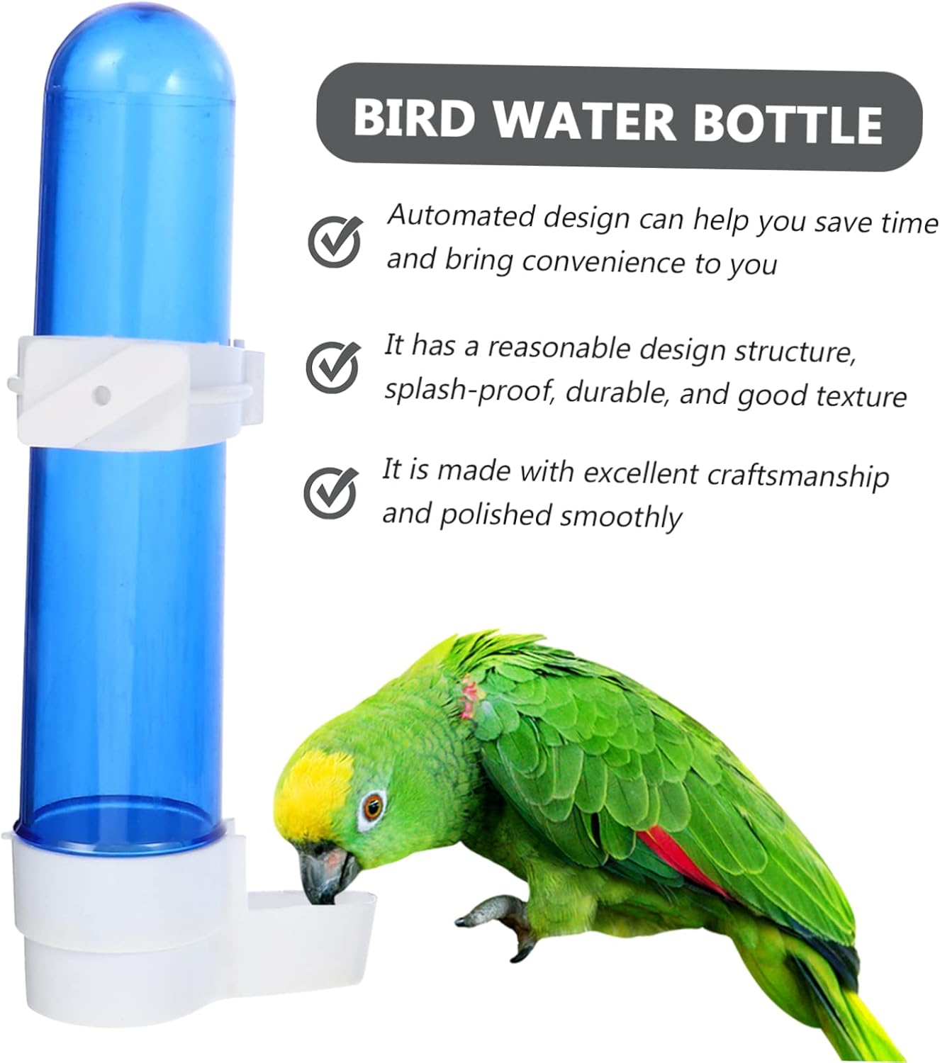 4pcs Automatic Parrot Drinking Fountain Water Dispenser Plastic Bird Feeder Splash Design for Cage Pets with Stable Easy Installation