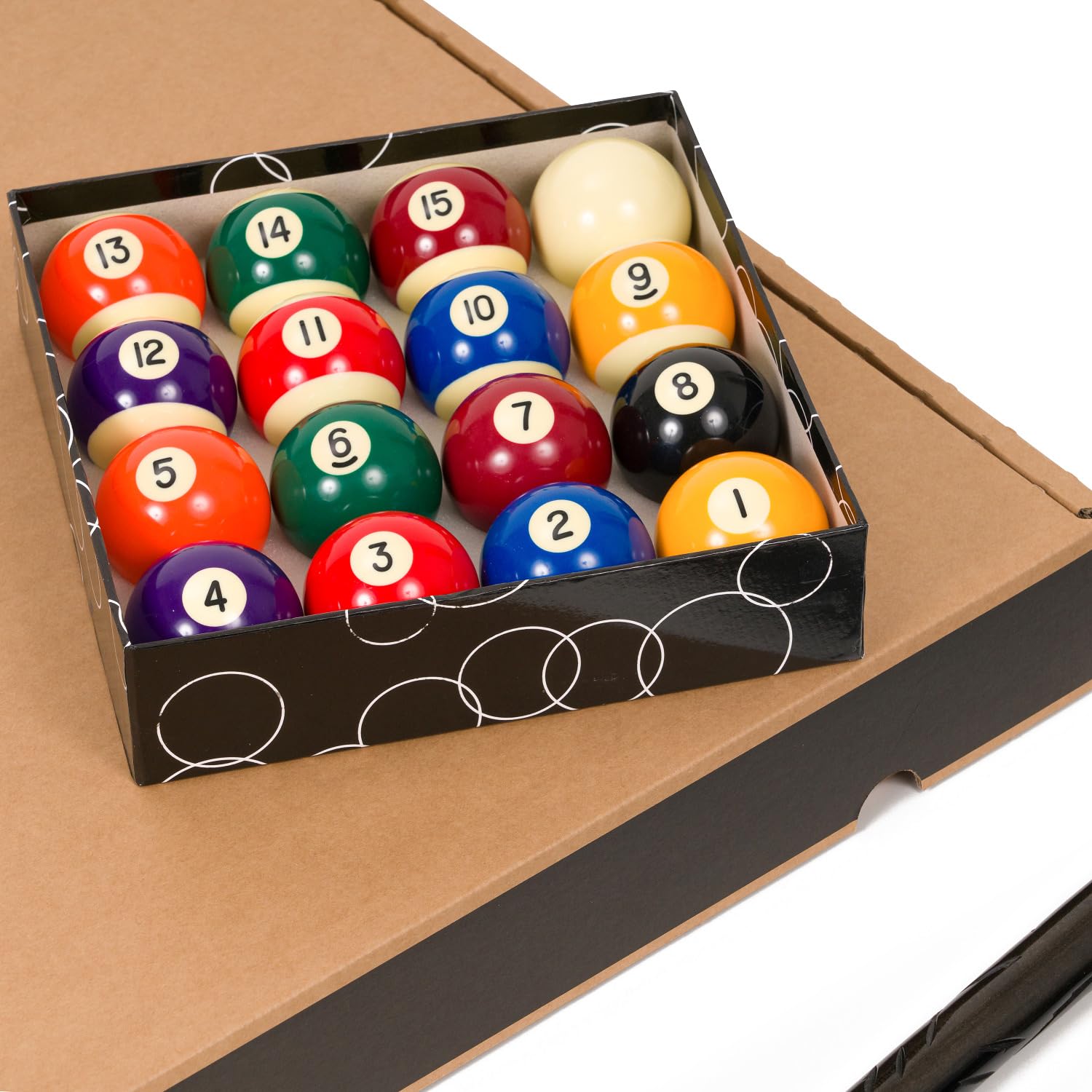 Stradivari Billard Equipment Set | Queue Set mit Kugeln, Dreieck, Kreide, Bürste und 10 Ersatzleder | Hochwertige Ausführung | Schwarz | Vielseitiges Zubehör