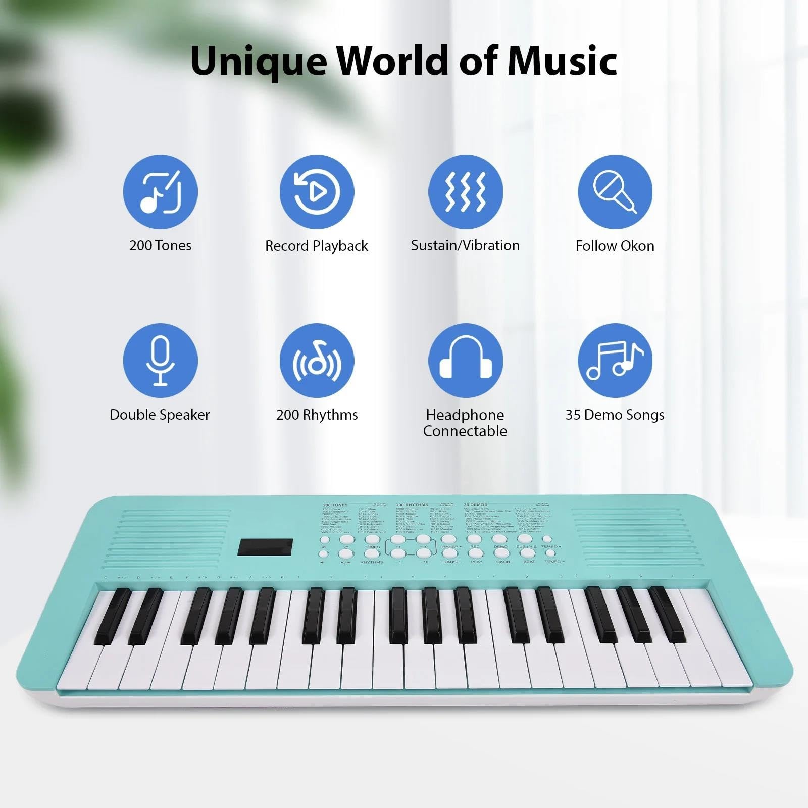 Tastiera Digitale Per Principianti Tastiera Elettronica Per Pianoforte A 37 Tasti 200 Toni 200 Ritmi 35 Demo Con Microfono Doppia Modalità Di Alimentazione