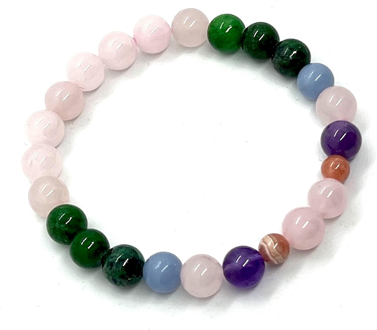 Energized & Blessed Emotional Trauma Healing Wrist Mala Bracelet, Opal, Rhodochrosite, Green Aventurine, Black Tourmaline, Recovery, Crystal Healing, Self love, Calming, dispelling fear, anger anxiety
