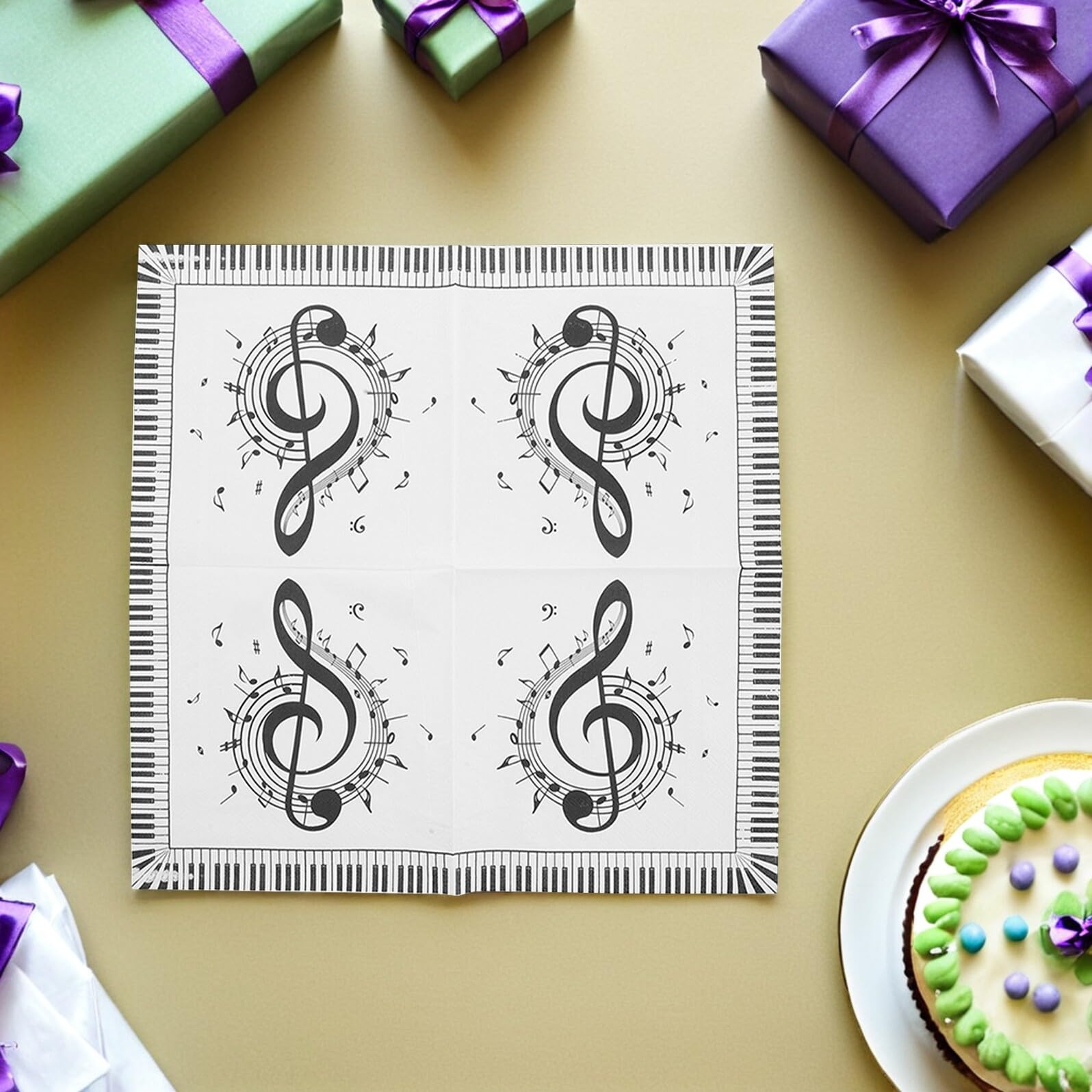 Servietten mit Musiknoten Motiv Papier für Geburtstag und Hochzeit