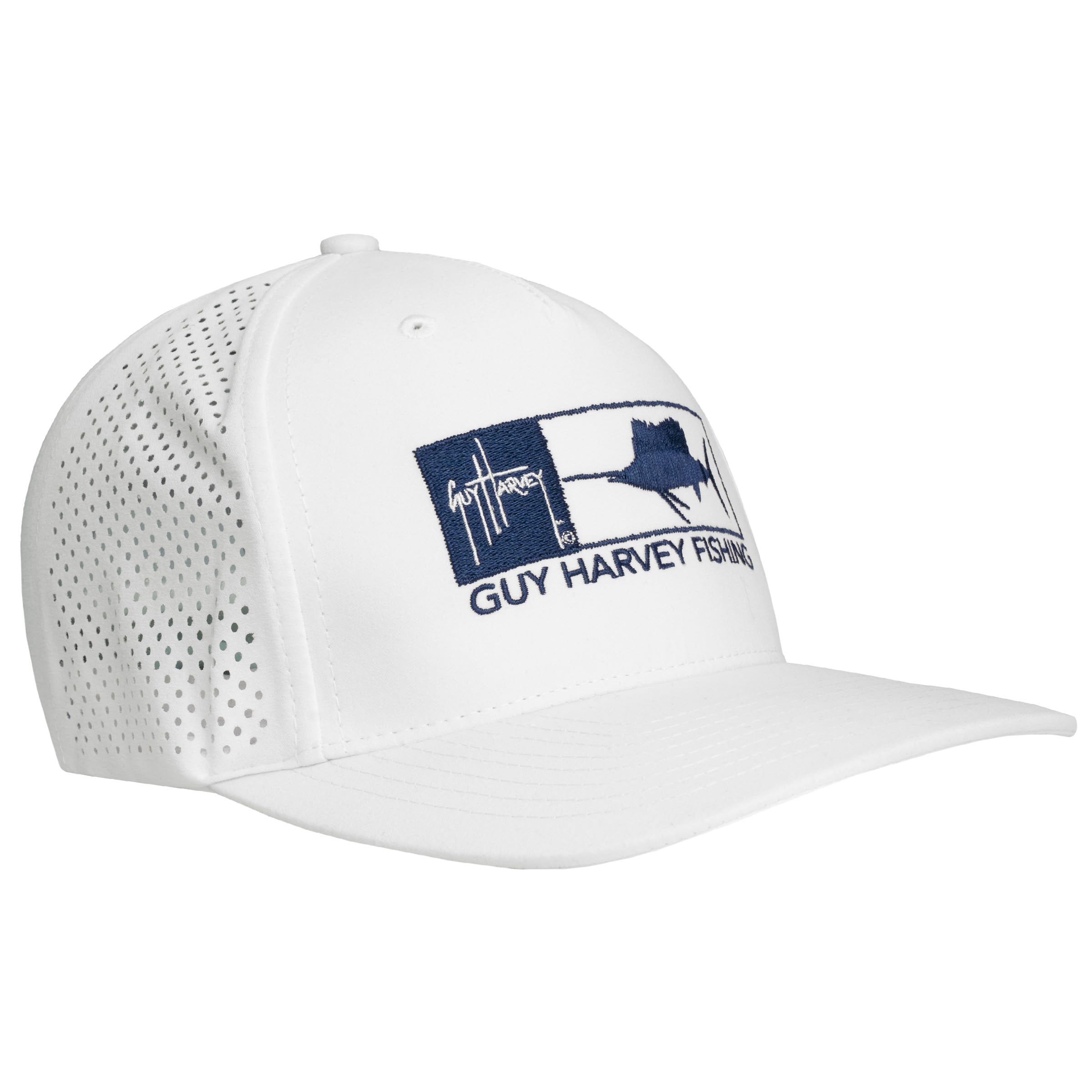 Photo 1 of Guy Harvey Men’s Perforated Performance Trucker, Bright White, One Size