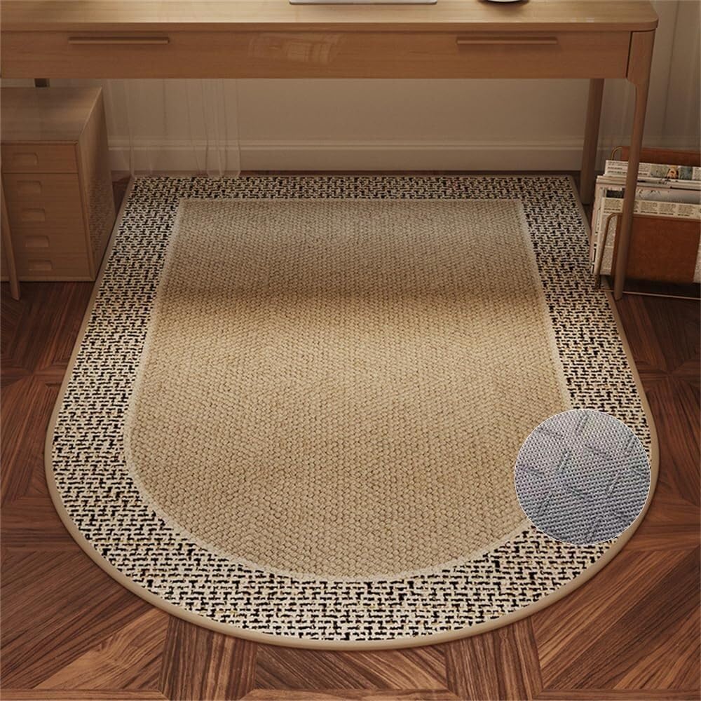 SSDDLZEQ Premium durable range Linen-print Protective Rug For Computer Gaming Chairs, Suitable For Study Areas(Linen Color,100x120cm)