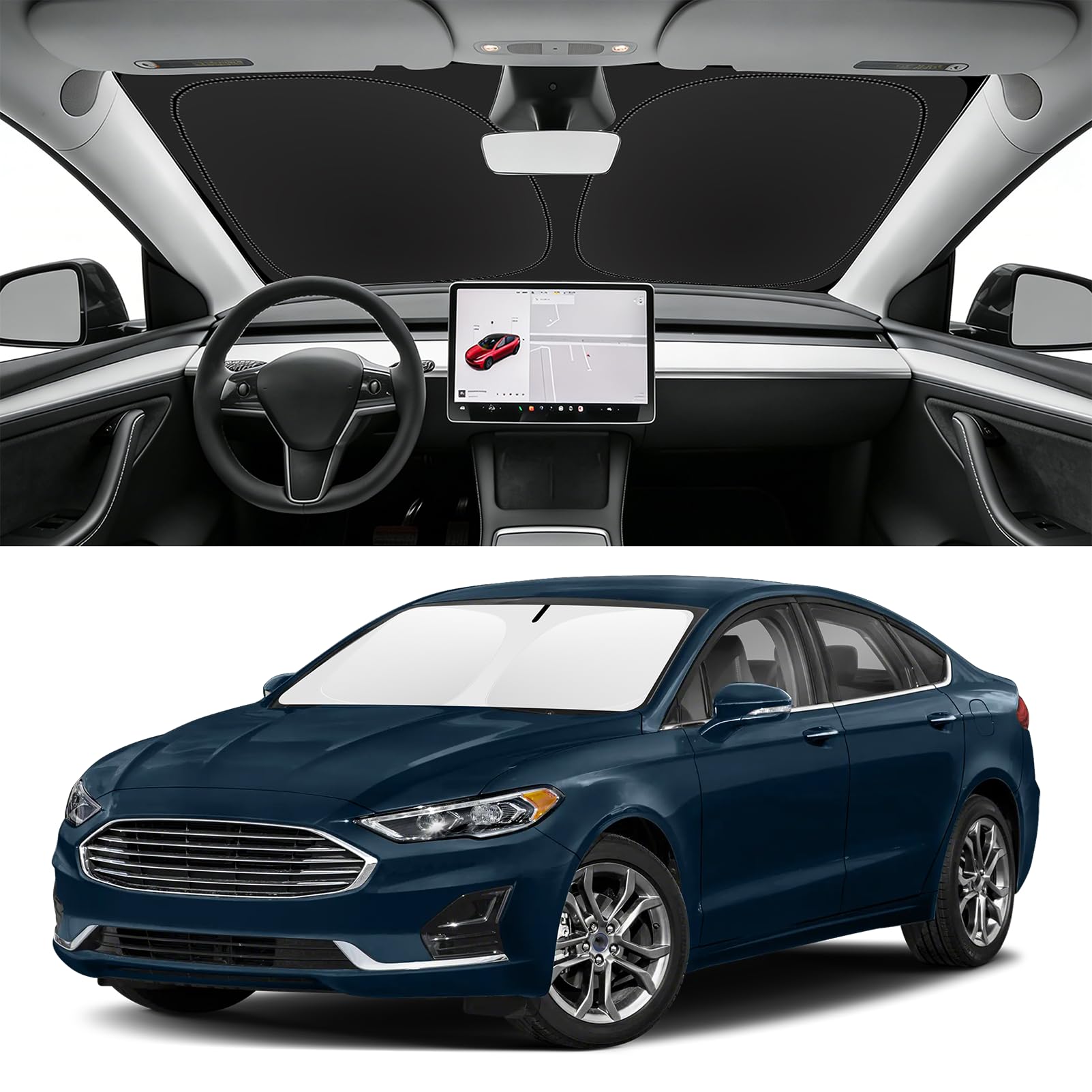 Custom Fit Windshield Sun Shade for Ford Fusion 2013-2021