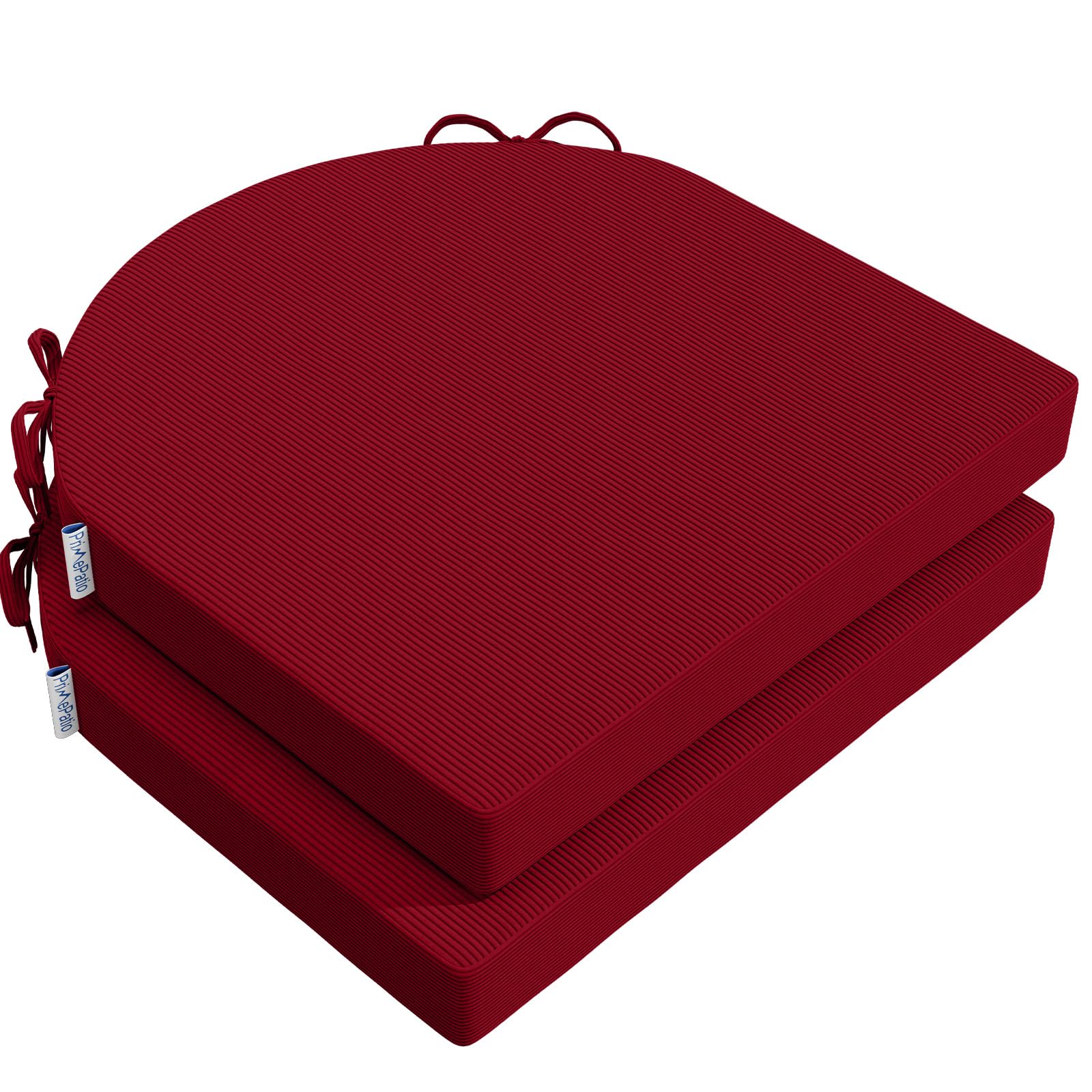 Cojines de asiento 45x45 cm rojos para sillas de comedor y terraza