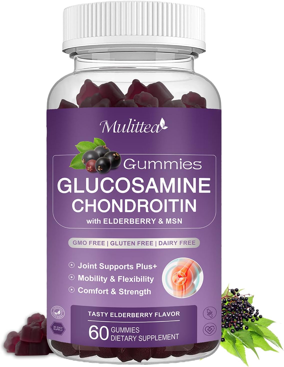 HOLLEGEND Glucosamine Chondroitin Gummies Sugar Free, Joint