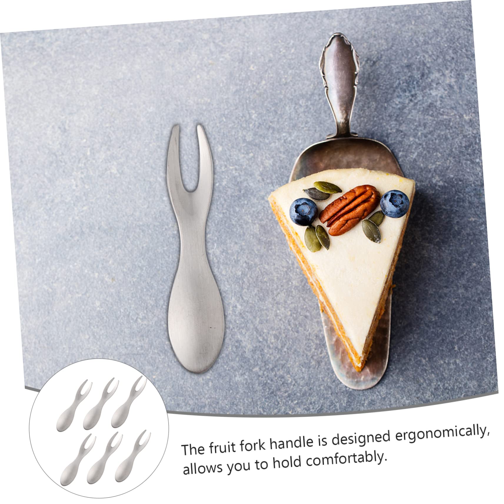 HOLIDYOYO 6 Pcs Fruit Fork Western Tableware Utensil Mini Cake Forks Stylish Forks Small Forks Butter Spreader Fork Fruit Salad Fork Mini Spoons Mini Tasting Forks Food Forks Stainless Steel
