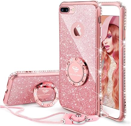 OCYCLONE Funda para iPhone 7 Plus/8 Plus,Purpurina Ultra Slim Soft TPU Fundas con Dimantes Anillo Movil Protector iPhone 7 Plus/8 Plus para Mujer,Oro Rosa OCYCLONE Funda para iPhone 7 Plus/8 Plus,Purpurina Ultra Slim Soft TPU Fundas con Dimantes Anillo Movil Protector iPhone 7 Plus/8 Plus para Mujer,Oro Rosa