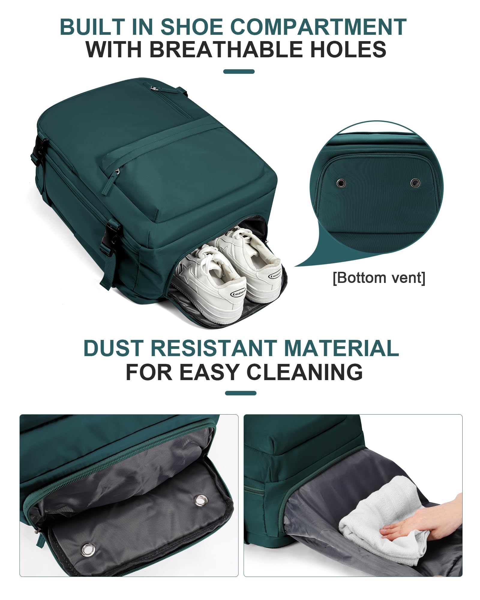 BJLFS Borse da Cabina per Ryanair 40×20×25 Bagaglio a Mano Easyjet 45×36×20 Borsa Zaino da Viaggio, Zaino da trekking,Zaino Casual per laptop da 14 pollici per scuola