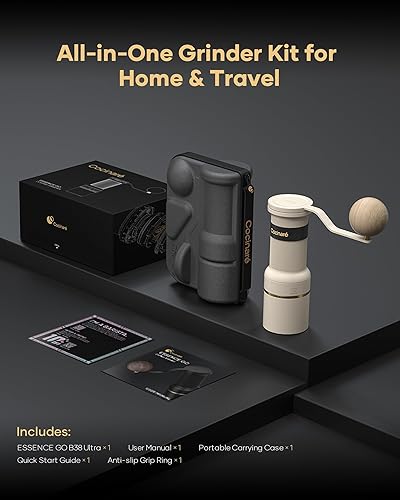 Miniatura 3 de Cocinare ESSENCE GO B38 - Molinillo de café ultra manual, con estuche de transporte, capacidad de 1.06 oz, rebaba GhostEdge Ultra Burr y 80 ajustes