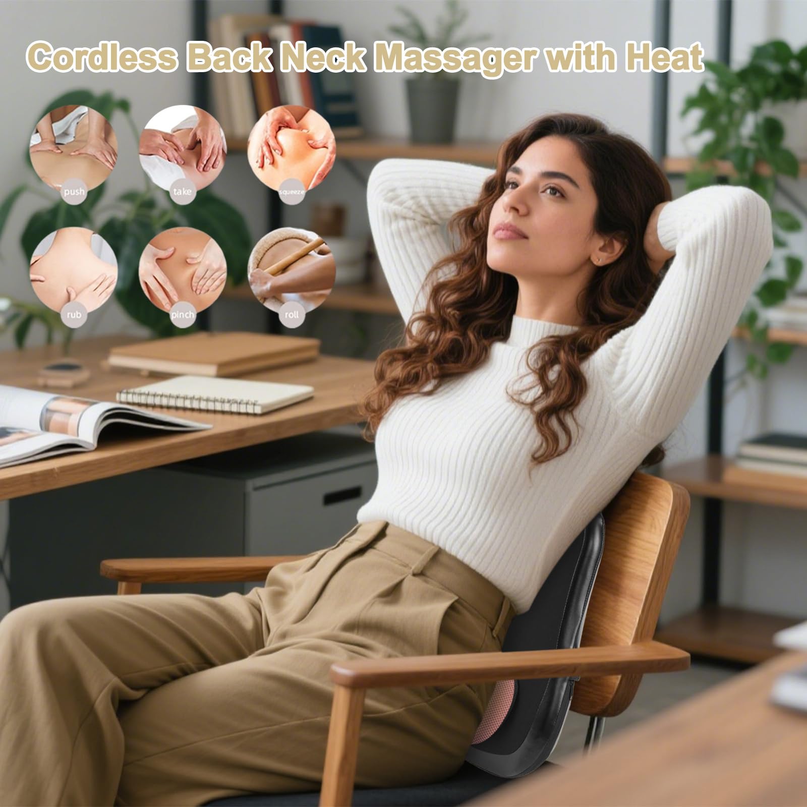 Máquina de masaje para espalda, masajeador de cuello con calor