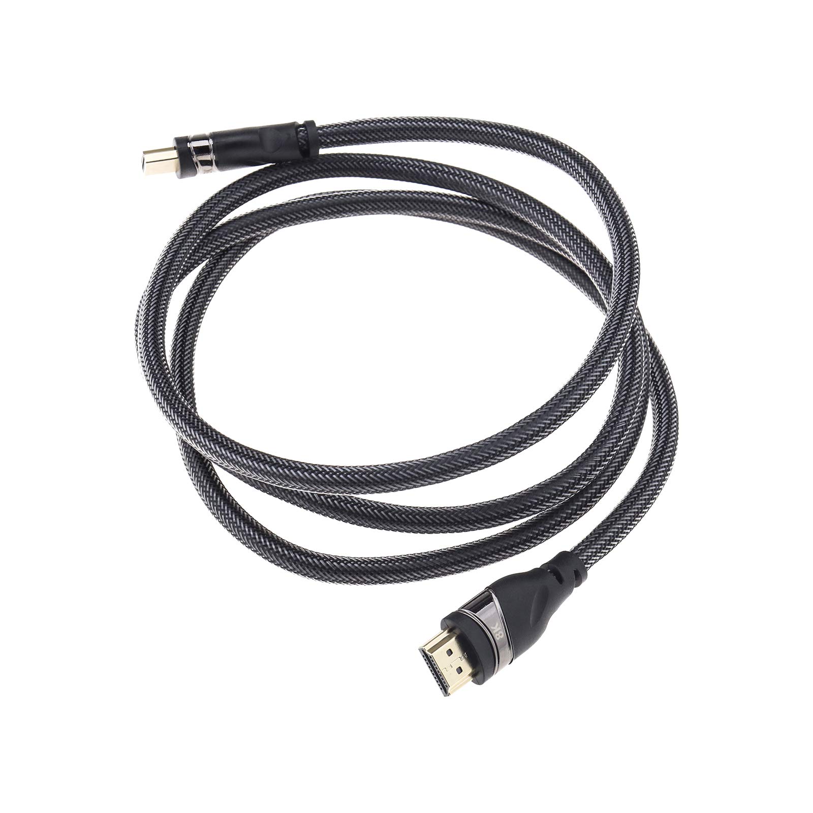 8K HDMI 2.1 Fiber Cable, 48 Gbps Male to Male Connector 1.5m Extension for PC Displayer Projector Braided