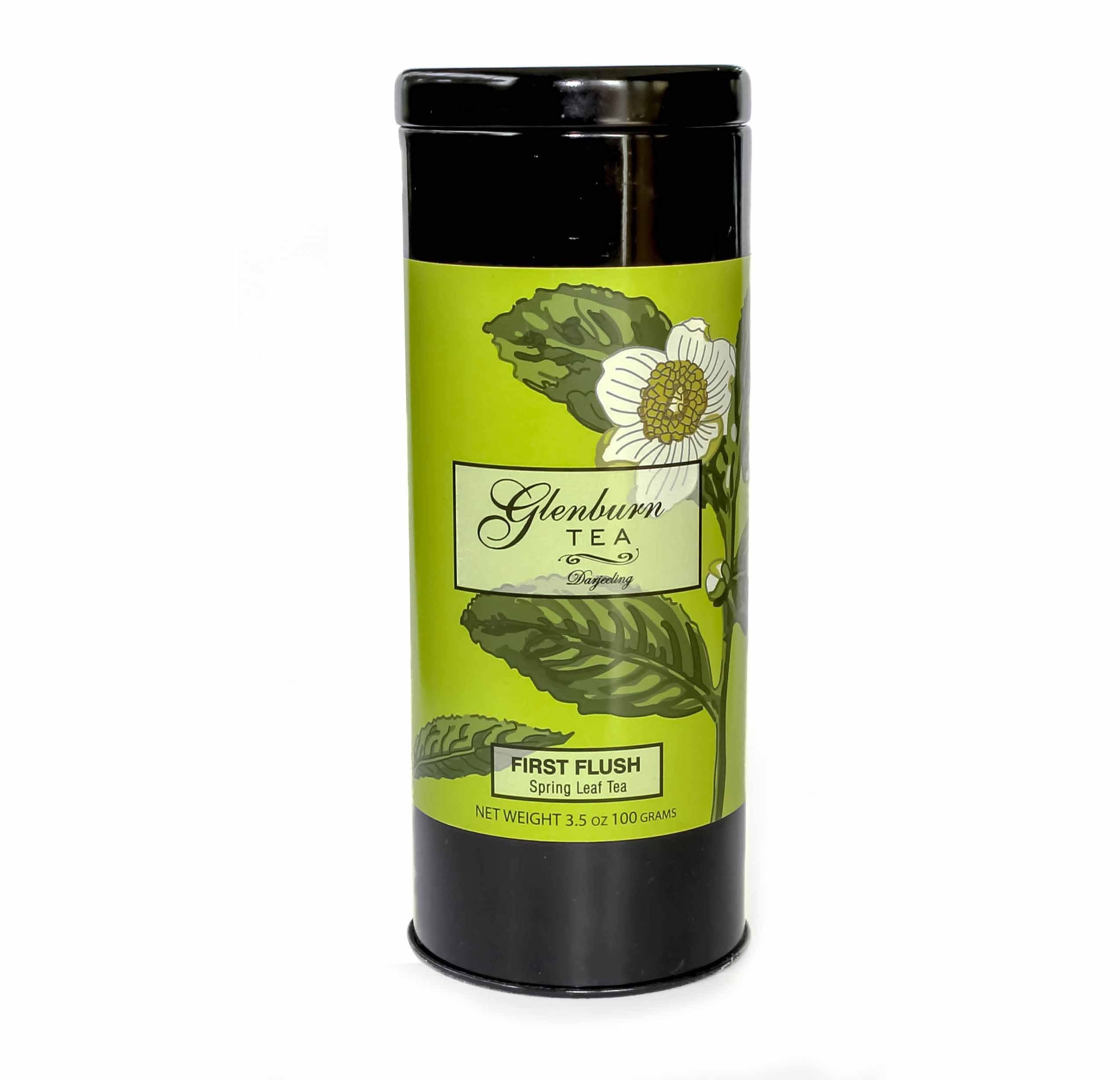 Glenburn Darjeeling First Flush Tea –100g Premium Whole Leaf Tin | Fresh Citrus & Peach Notes, Early Spring Harvest, Rich Aroma, Loose Leaf Black Tea, Direct From Estate