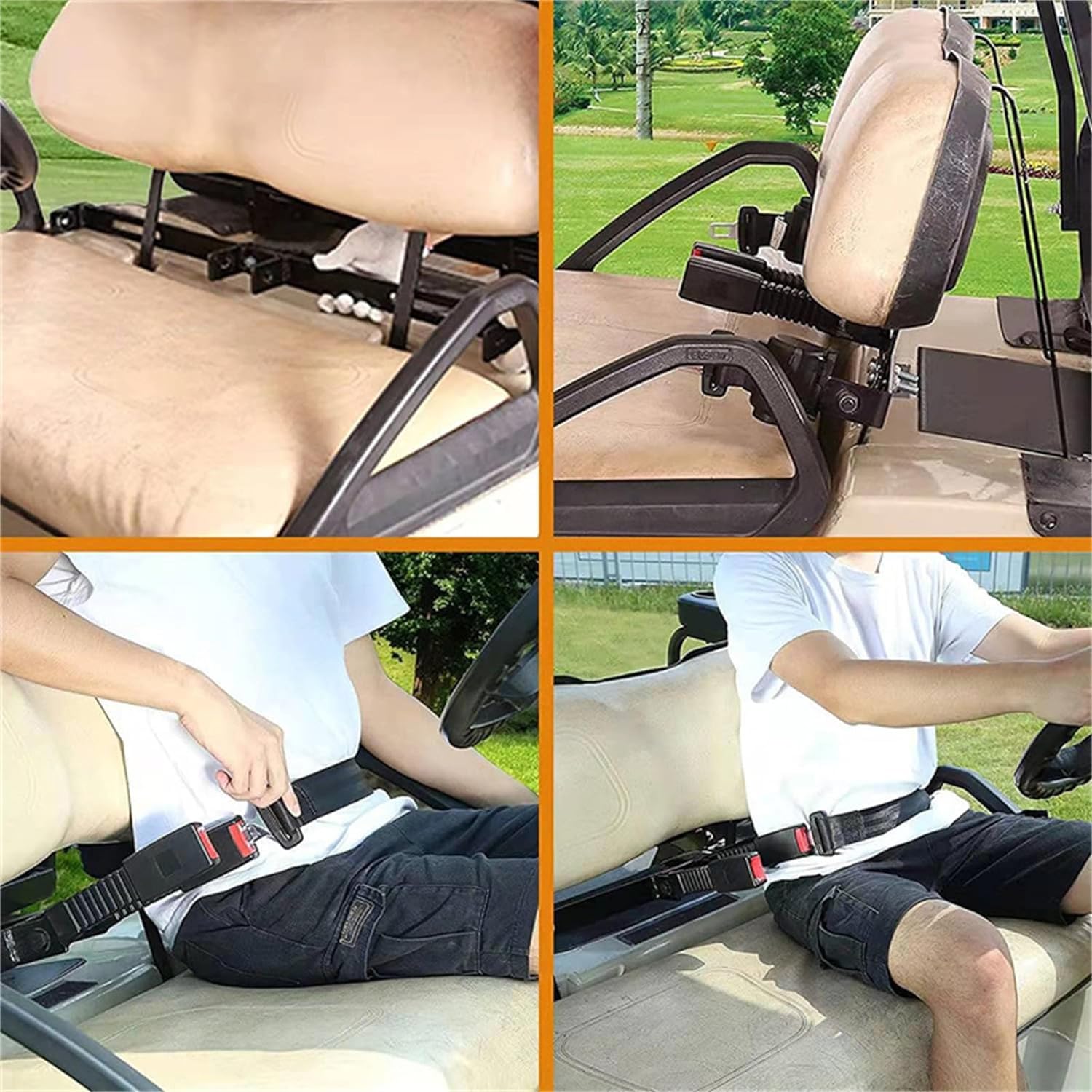 Generic Cinturón Universal Ajustable y Extensible de 3Pt, Compatible con la mayoría de los carros de Golf, Utvs, VR y Camiones,Azul