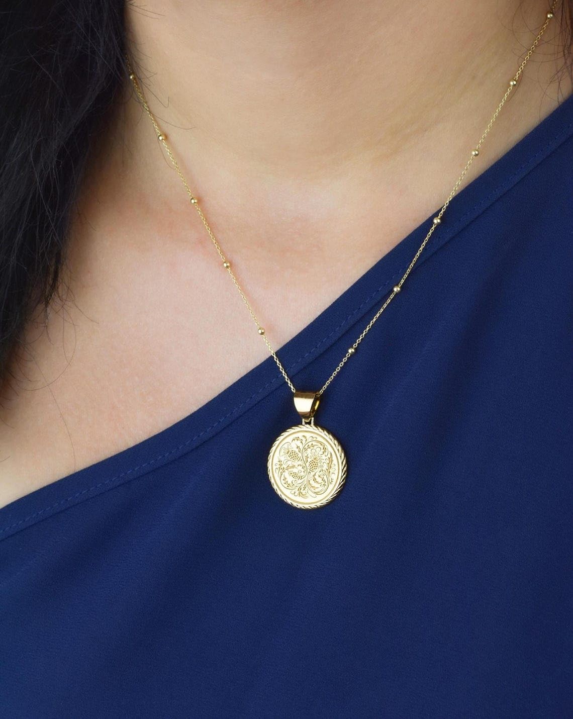 LKBEADS Collana con ciondolo a forma di cardo scozzese |LK_NLC_00324