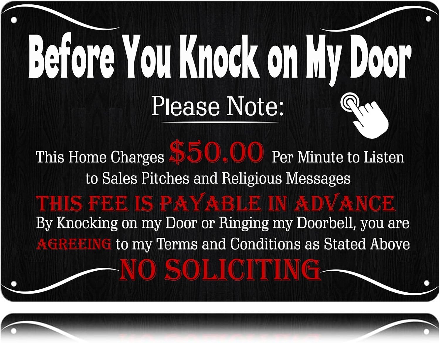 SMAZDFXX Vintage Before You Knock On My Door Tin Sign At Your Own Risk Metal Signs Funny No Soliciting Decor For House Door Yard Wall Decor Accessories Poster 8"x12"