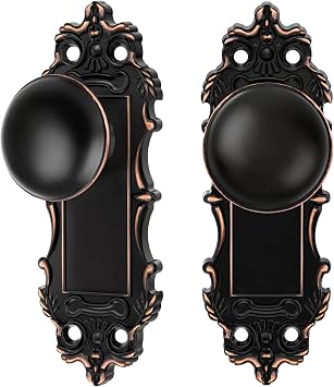 Dummy Door Knobs Interior 2 Pack Oil Rubbed Bronze Door Knob Antique Door Handle Vintage Door Pulls for Pantry Door Hallway