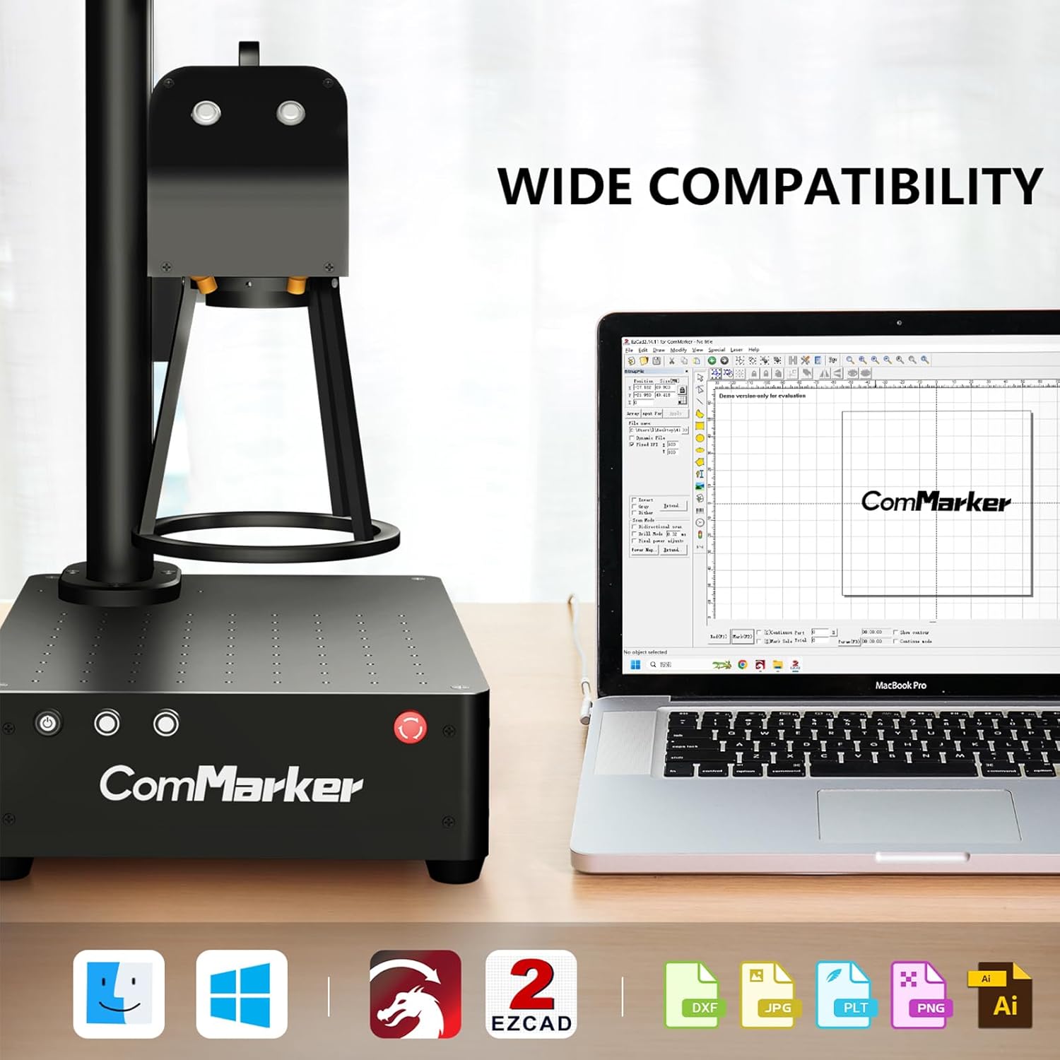ComMarker B4 60W JPT Mopa Fiber Laser Engraving Machine, Engraving Machine for Gold, Silver, Stainless Steel, Metal and Some Non-Metal Fibre Laser Marking Machine