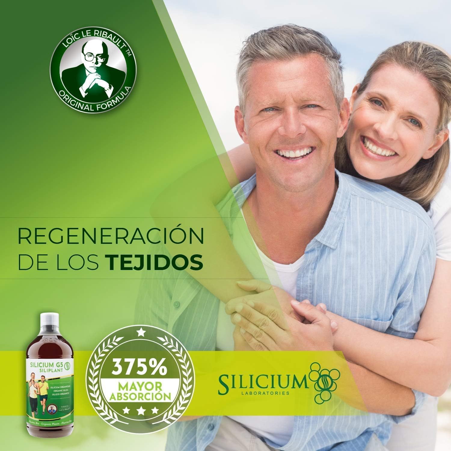 G5 Siliplant Silicio Liquido bebible - Aumenta la Producción de Colageno - Suplemento Huesos Articulaciones Piel Musculos