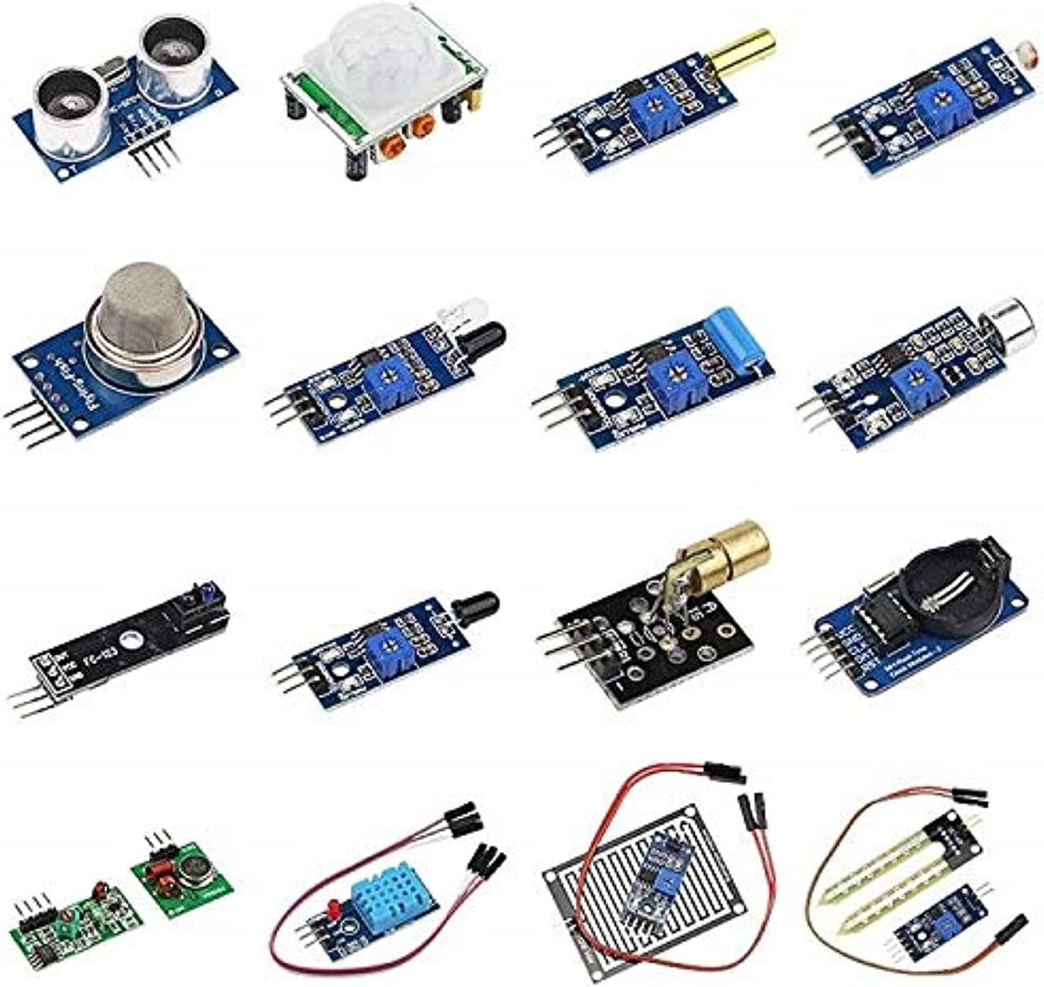 16pcs Sensor Module Board Kit for Arduino Raspberry Pi 3/2 Model B: Buy ...