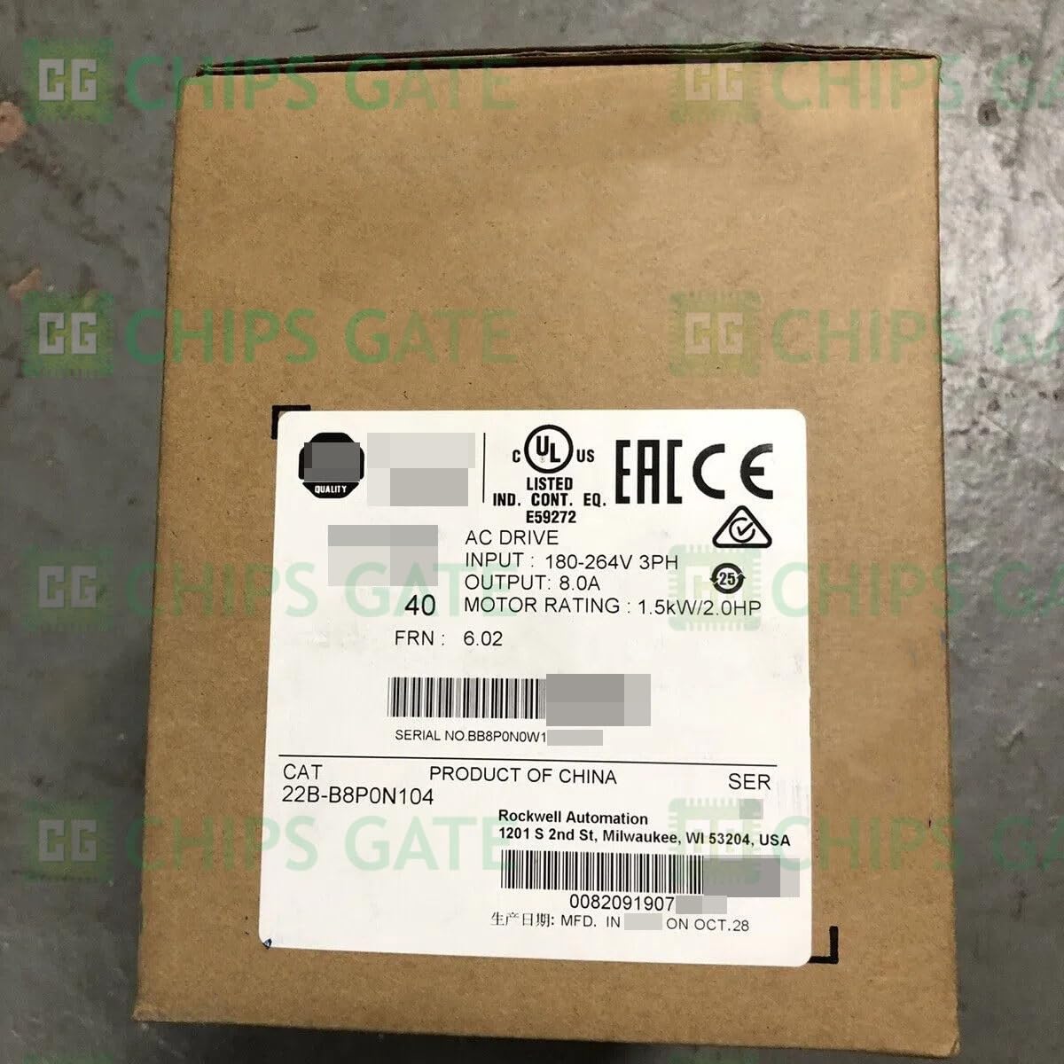 New 22B-B8P0N104 1.5kW (2HP) AC Drive 22B-B8P0N104