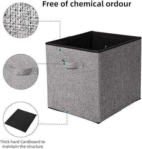 Miniatura 3 de Robuy Contenedores de almacenamiento en forma de cubo, 13 x 15 x 13 pulgadas, paquete de 4 cajas de almacenamiento grandes con asa para organizar