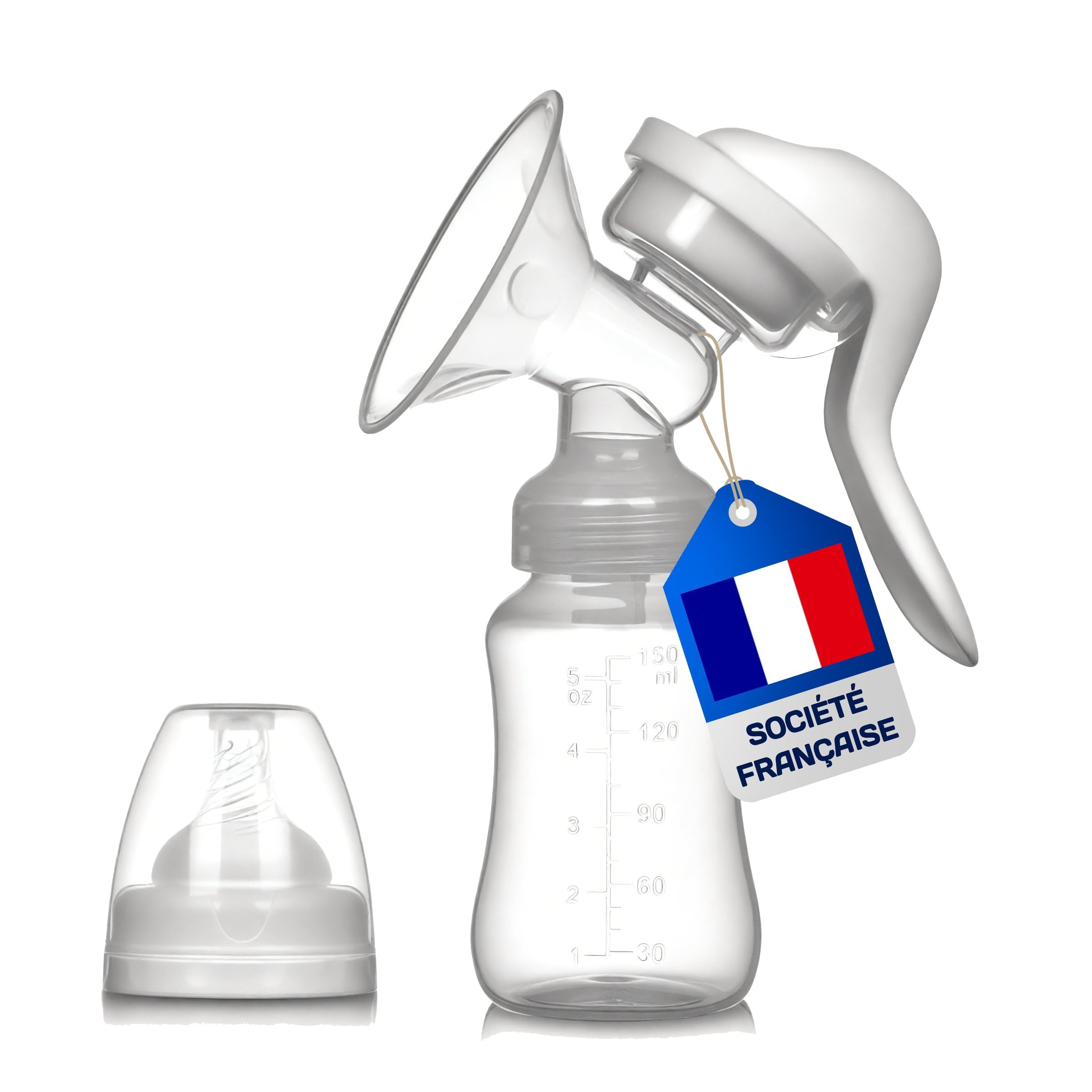 Tire Lait Manuel [Société Française] TireLait Facile À Utiliser - Design Sympa et Ergonomique (150mL) - Sans BPA - Manuel pour Les Essentiels de L'allaitement