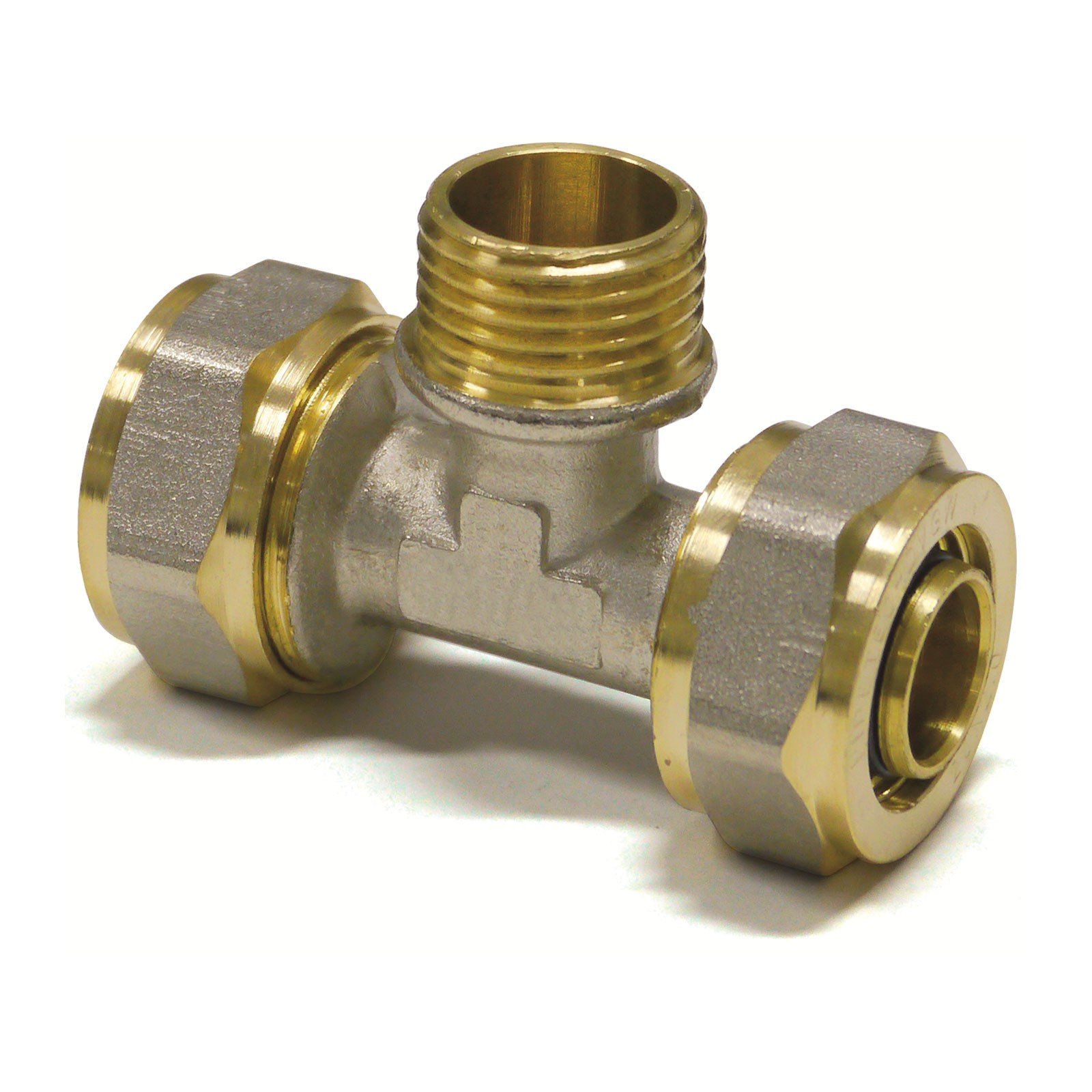 Pipetec Schraubfitting T-Stück 20x2 mm 3/4 Zoll AG Alu-Verbundrohr