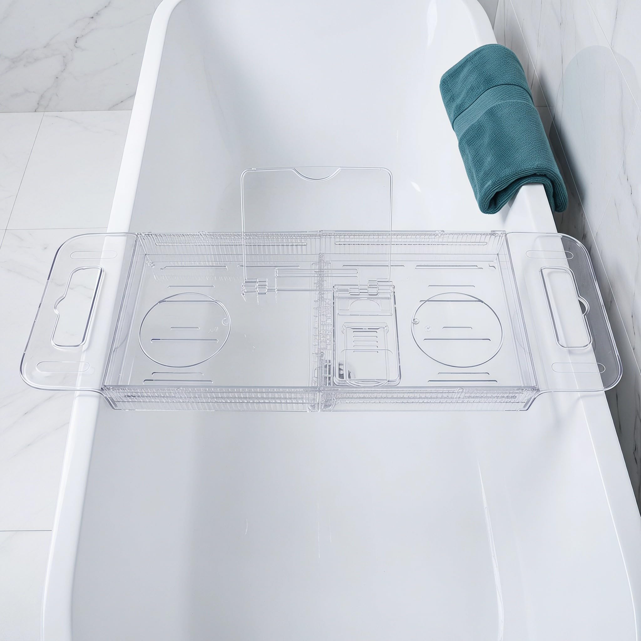 Hemobllo Bandeja y Diseño Minimalista Portátil y Plegable para Bañera de Plástico con Superficie Lisa Adecuado para Baños Pequeños y Personas Mayores