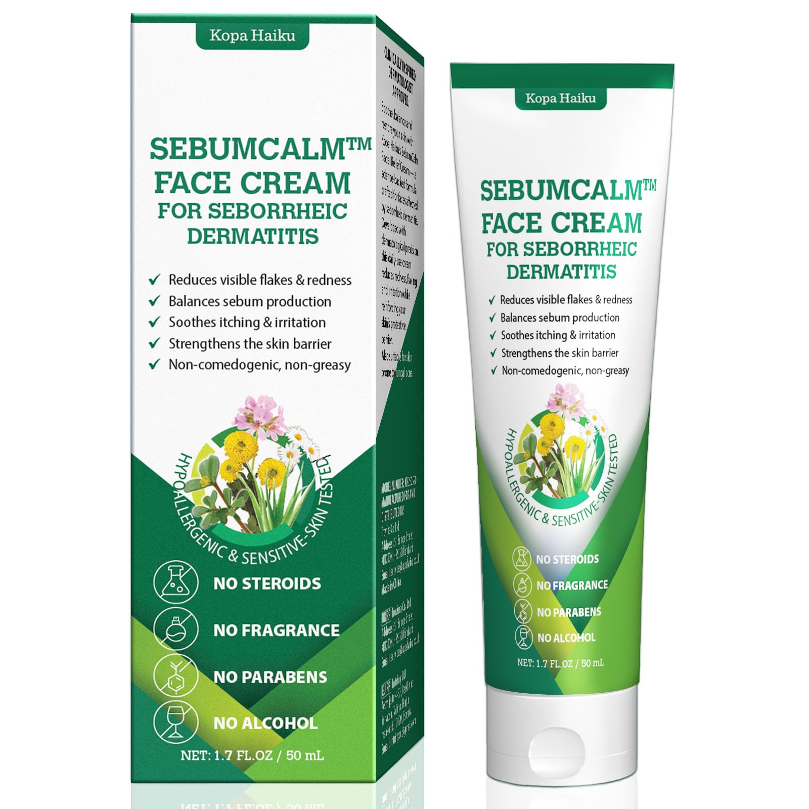 Seborrhoisches Ekzem Creme für Psoriasis & Akne: Behandlungspflege für zu Pilzproblemen, Pickel anfällige Haut, beruhigt Rötungen & Schuppen im Gesicht, auf Kopfhaut und Brust