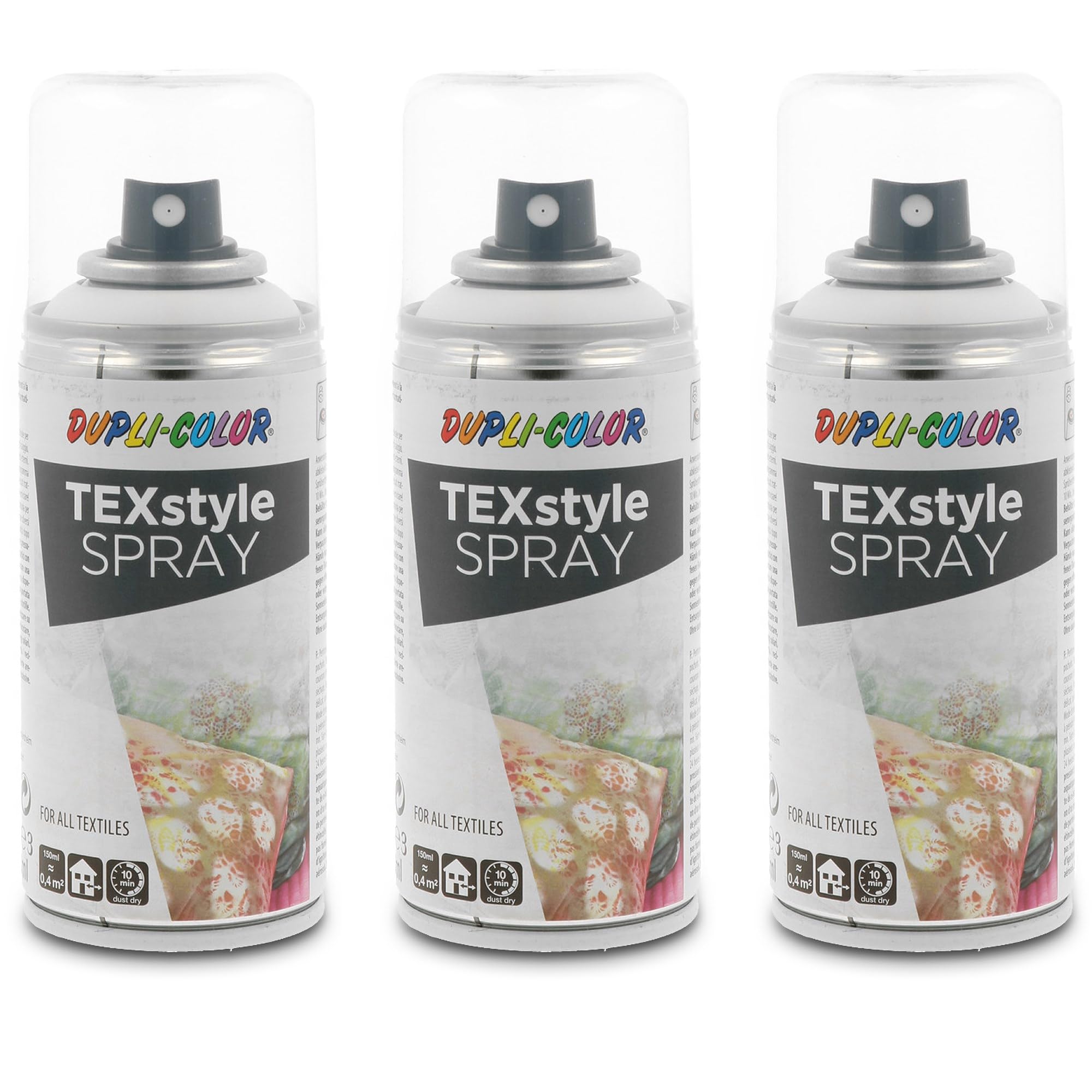 Dupli-Color 3x 150ml Textilspray weiß