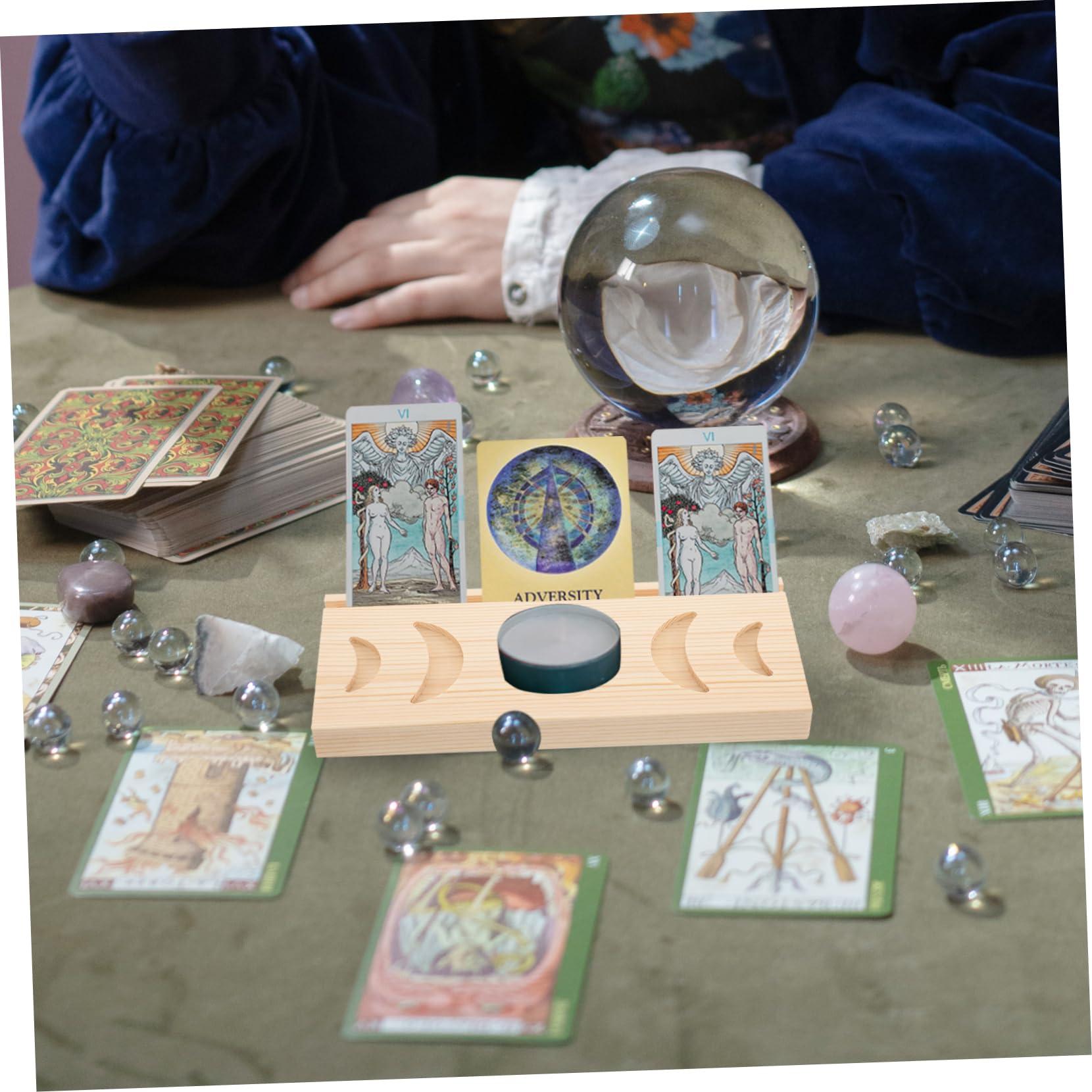 PRETYZOOM 3 Pz titolare della carta dei tarocchi Staffa per carte del tarocco Staffa per carte da meditazione accessorio dei tarocchi supporto dell'altare della carta dei tarocchi di legno