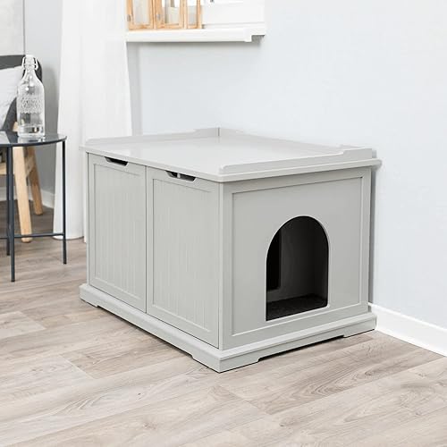 Miniatura 2 de TRIXIE Muebles Style XL Caja de arena para gatos, baño oculto para gatos, mesa auxiliar para mascotas, color gris