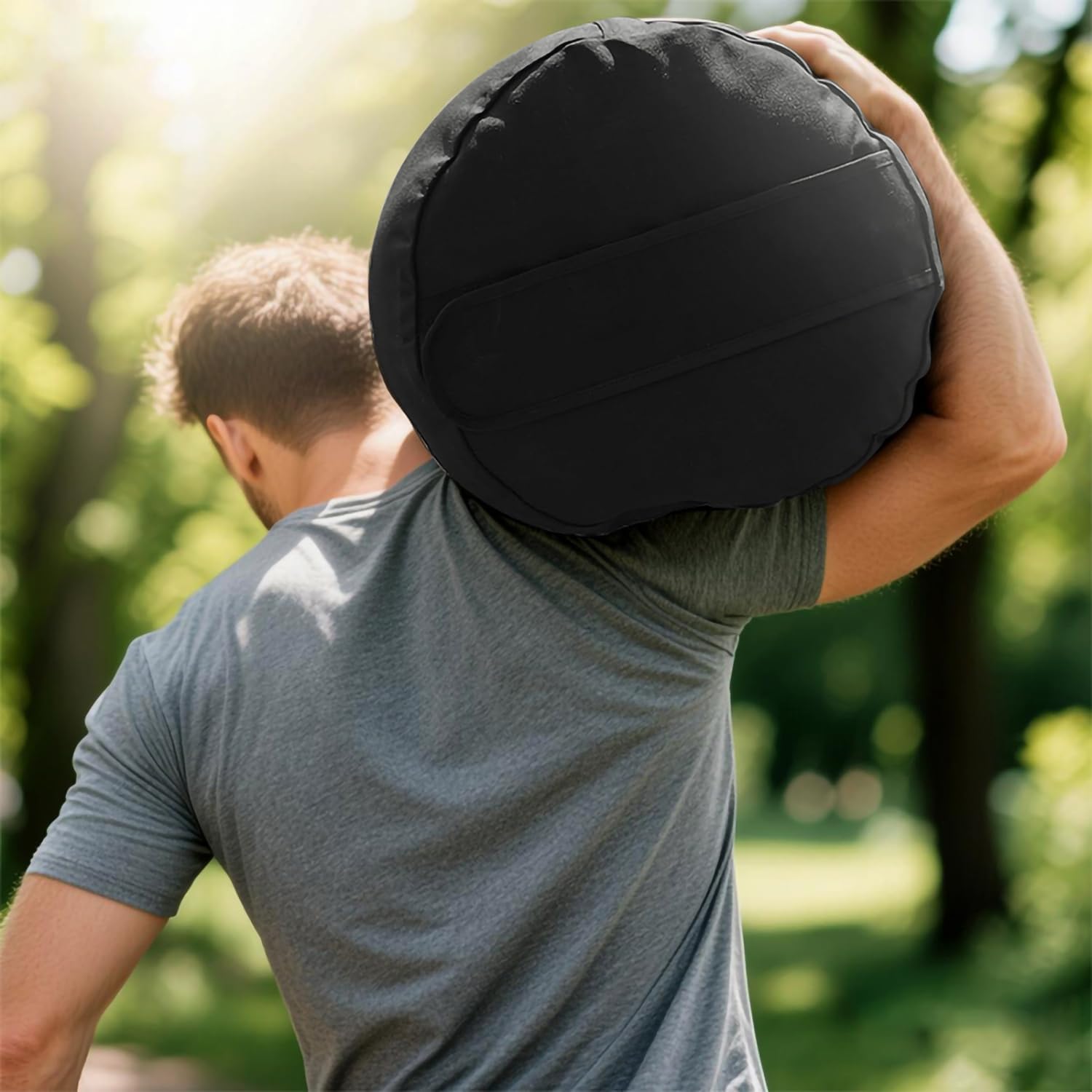 100LBS Workout Sandbag for Fitness, Heavy Duty Weight Training Sand Bag with Handles, Adjustable Strength Training Equipment for Home Gym and Outdoor Exercise