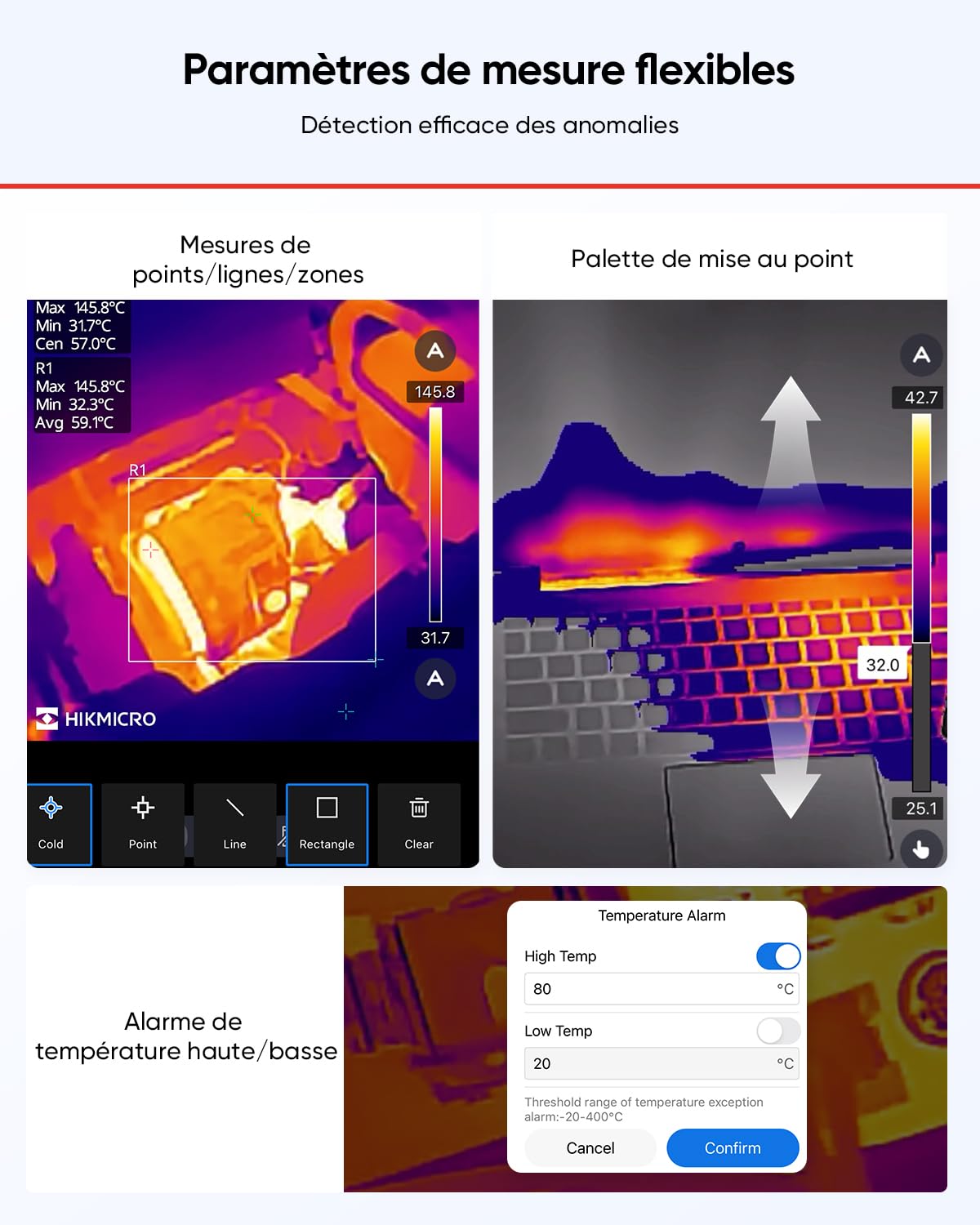 HIKMICRO Camera Thermique MiniE - iOS/Android, Amélioration de l'image SuperIR, 25Hz, pour Téléphone/Tablette, USB-C/Lightning (compatible avec iPhone 15/16)
